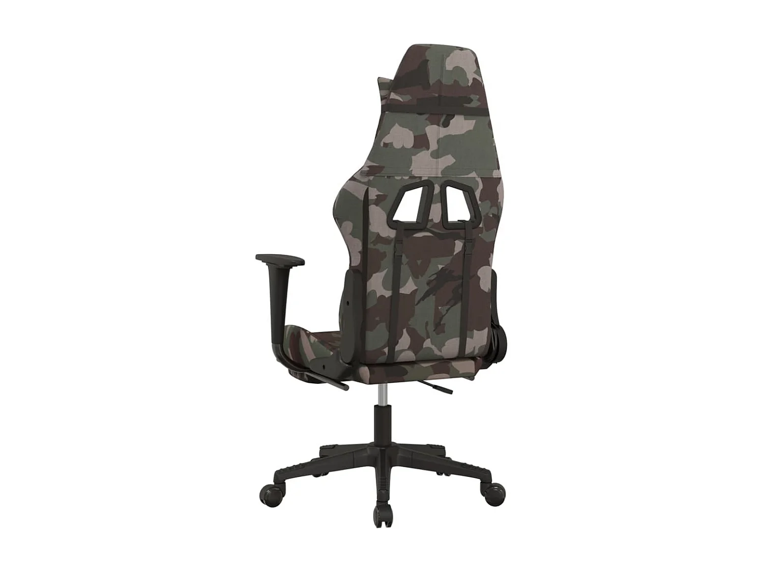 Silla gaming con reposapiés tela negro y camuflaje