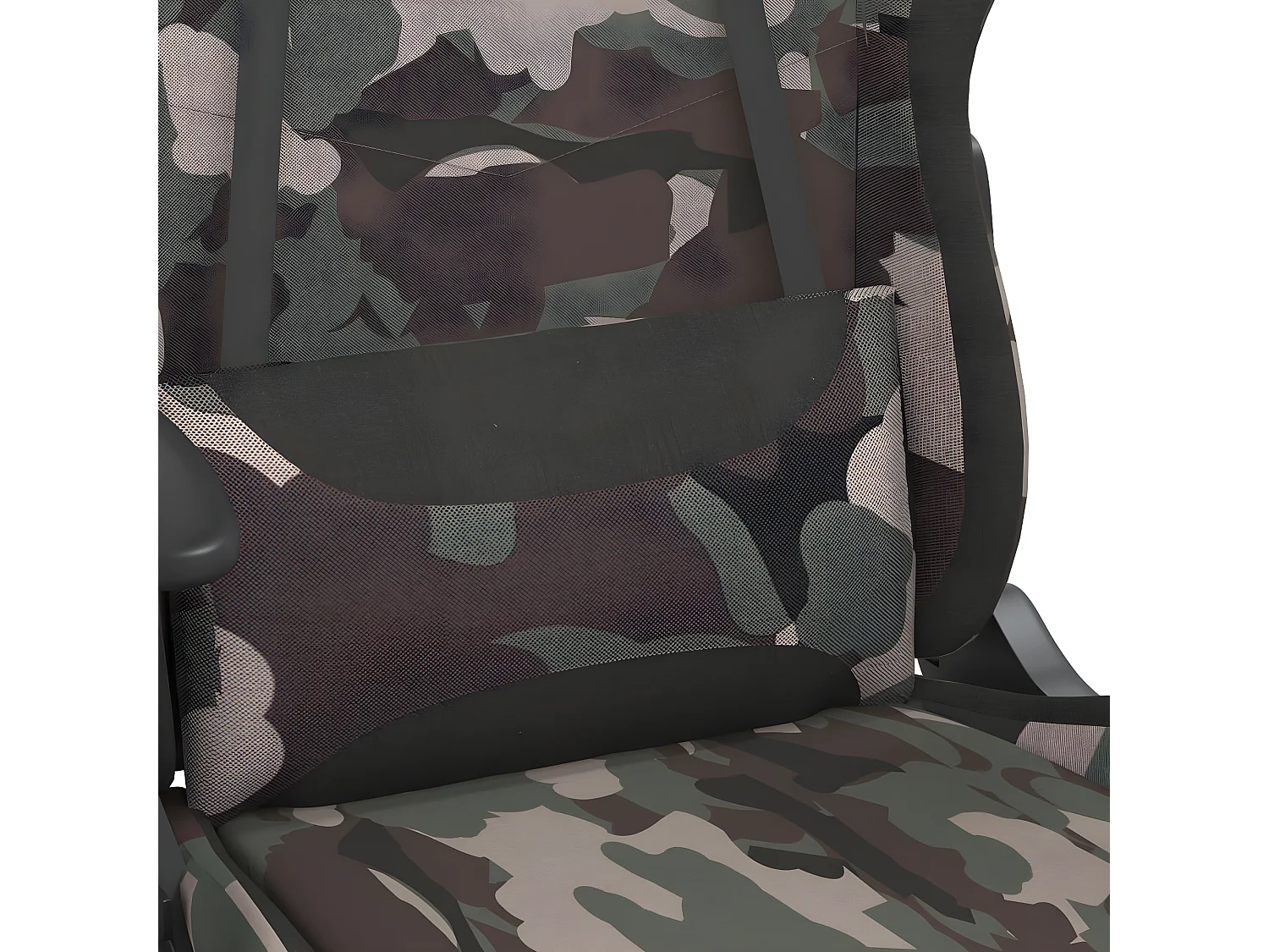 Silla gaming con reposapiés tela negro y camuflaje
