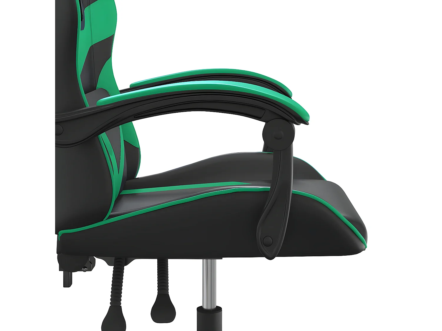 Cadeira gaming couro artificial preto e verde