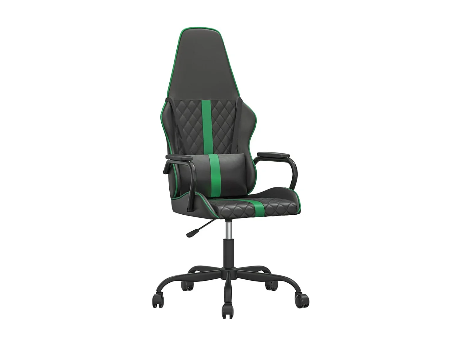 Cadeira gaming couro artificial preto e verde