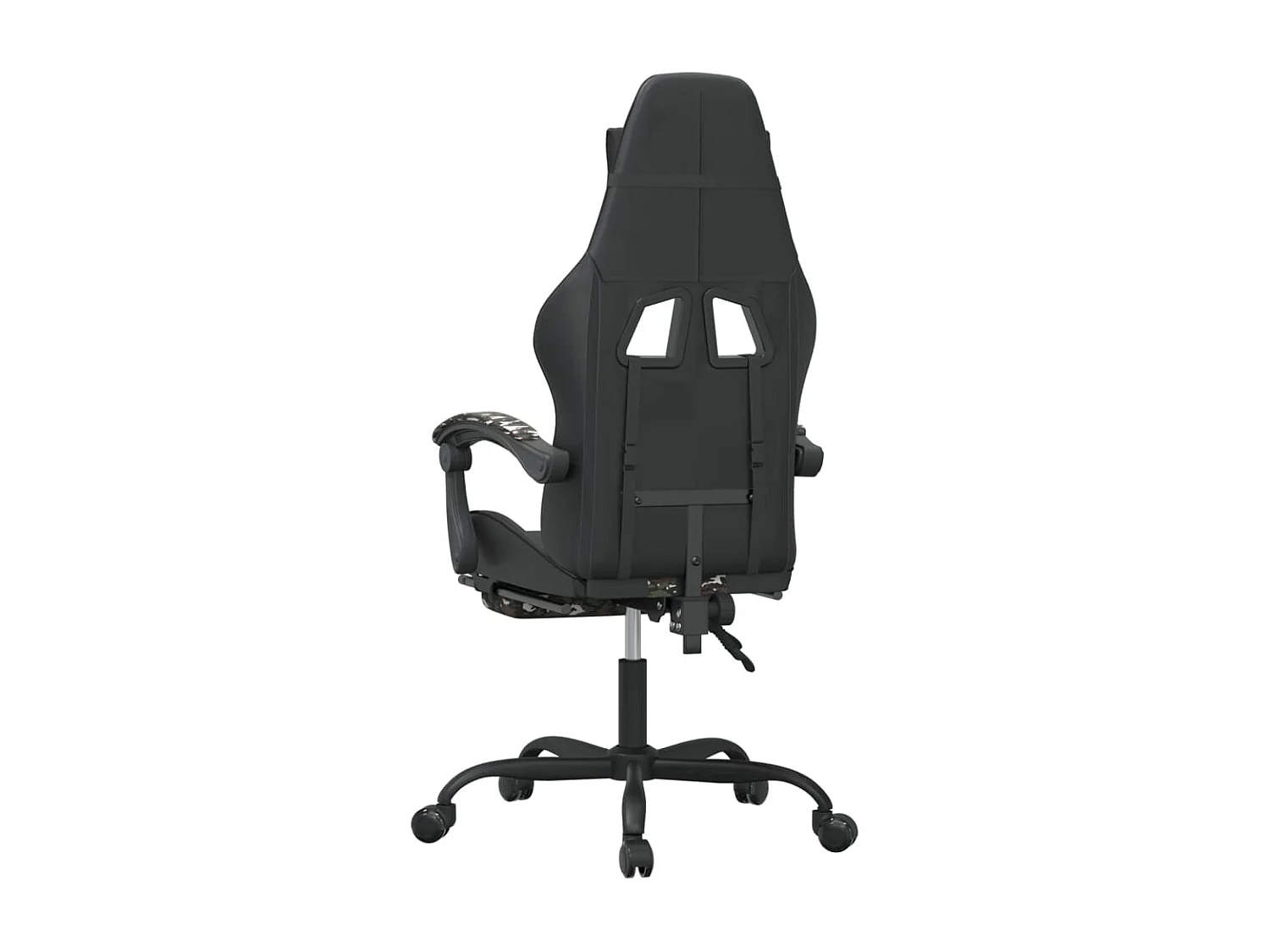 Silla gaming con reposapiés cuero sintético negro camuflaje