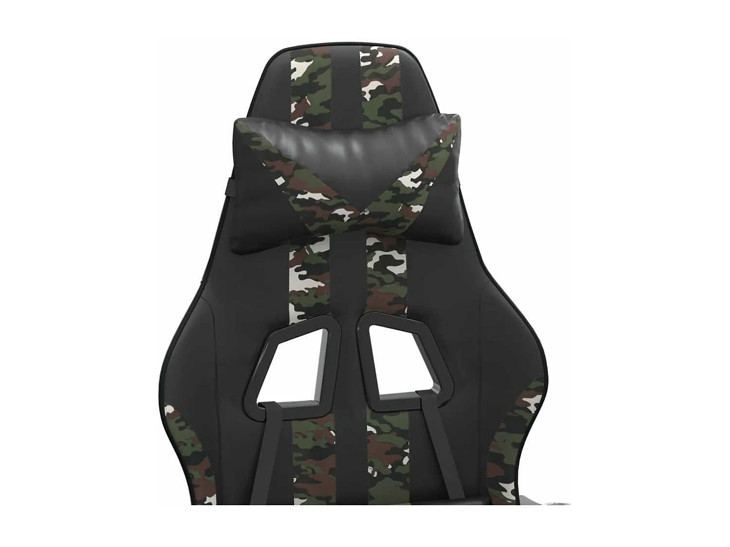 Silla gaming con reposapiés cuero sintético negro camuflaje