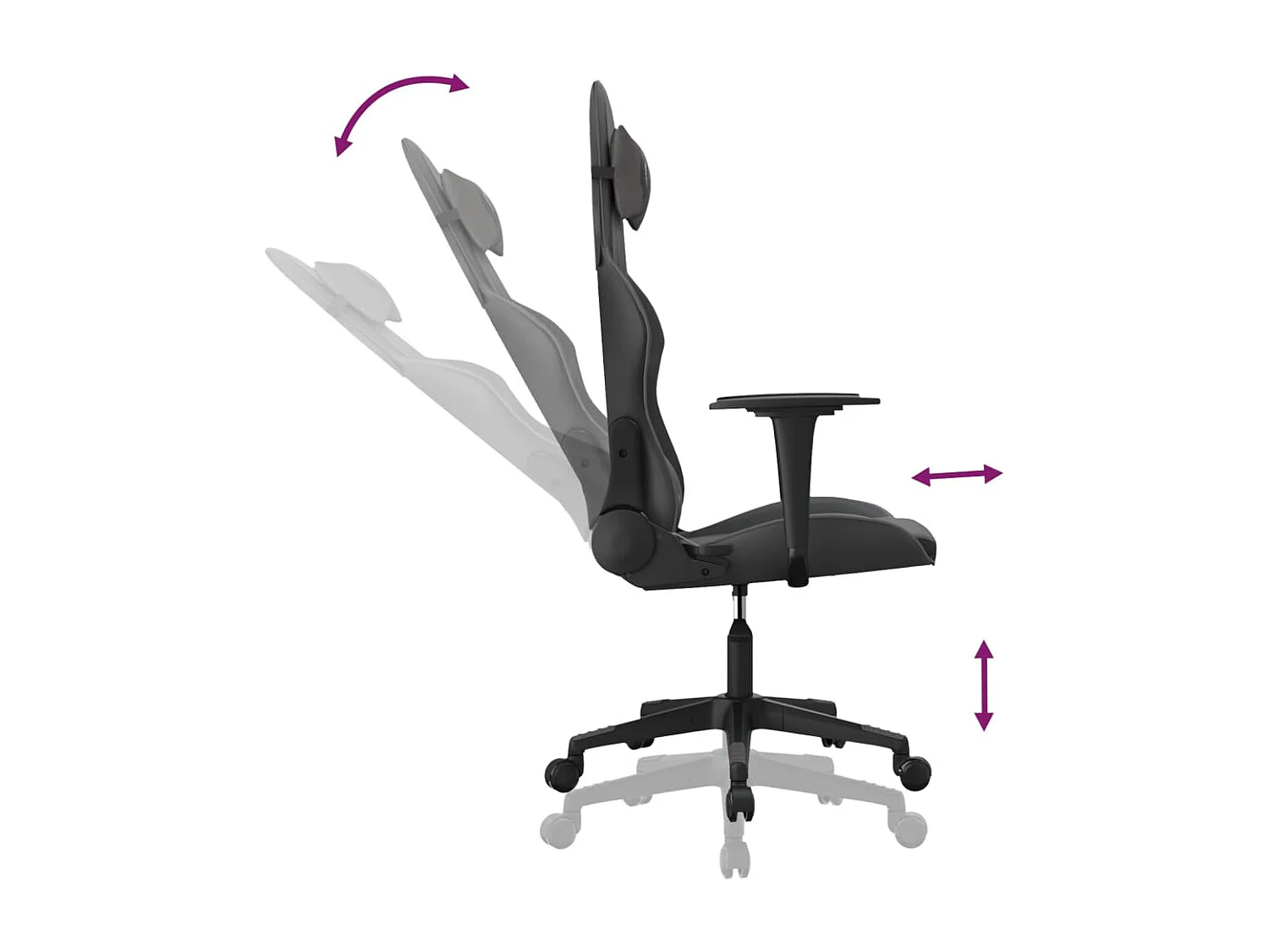 Cadeira de gaming couro artificial preto