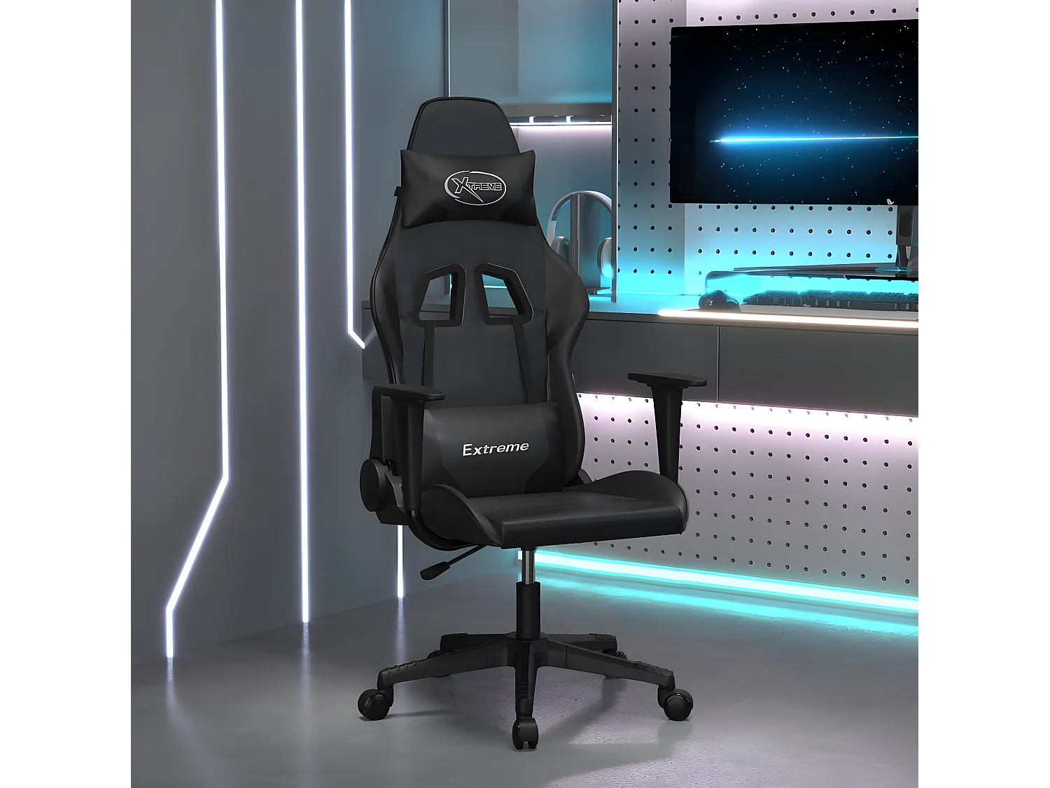 Chaise de jeu Noir Similicuir