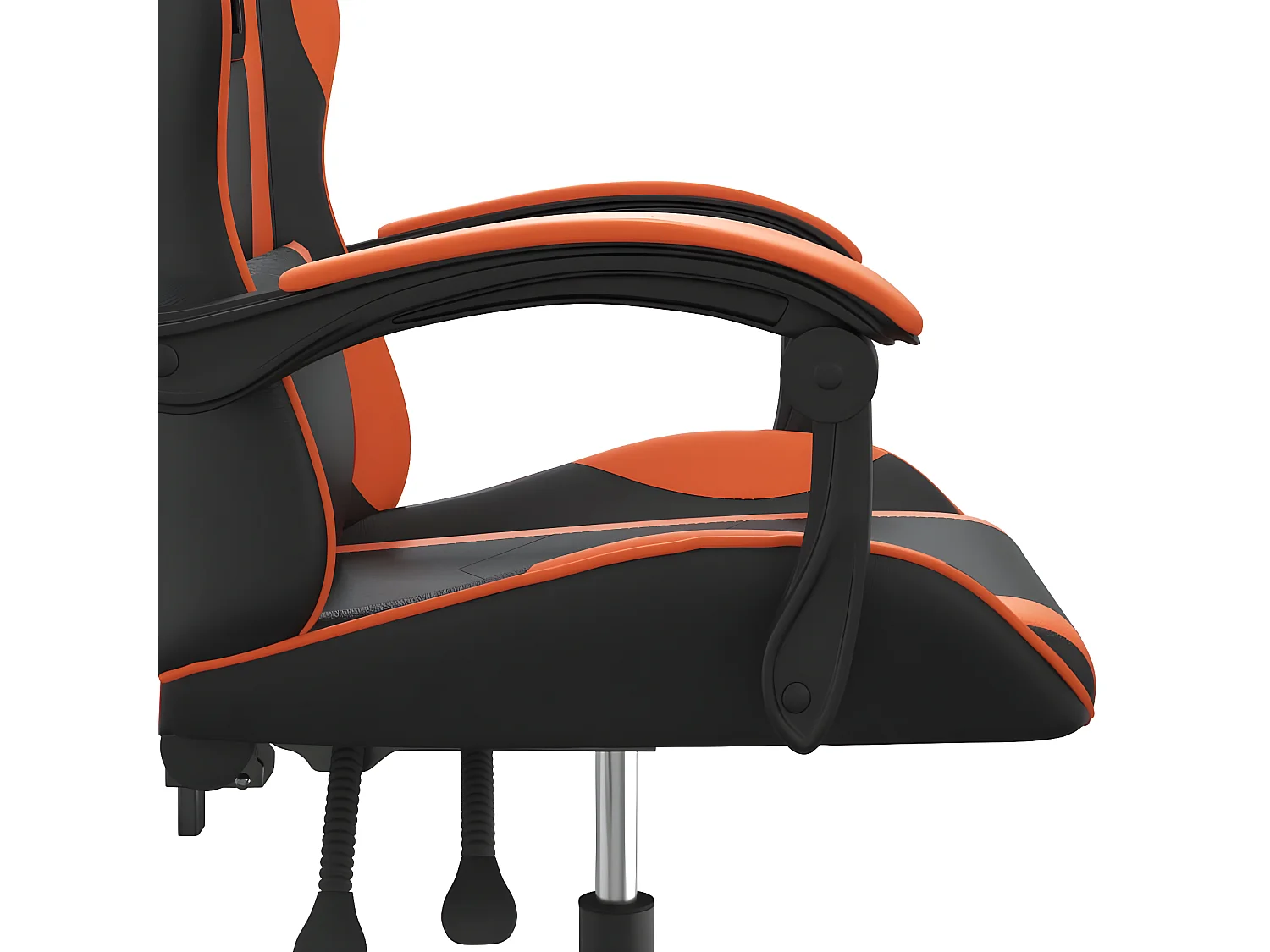 Chaise de jeu pivotante Noir et orange Similicuir