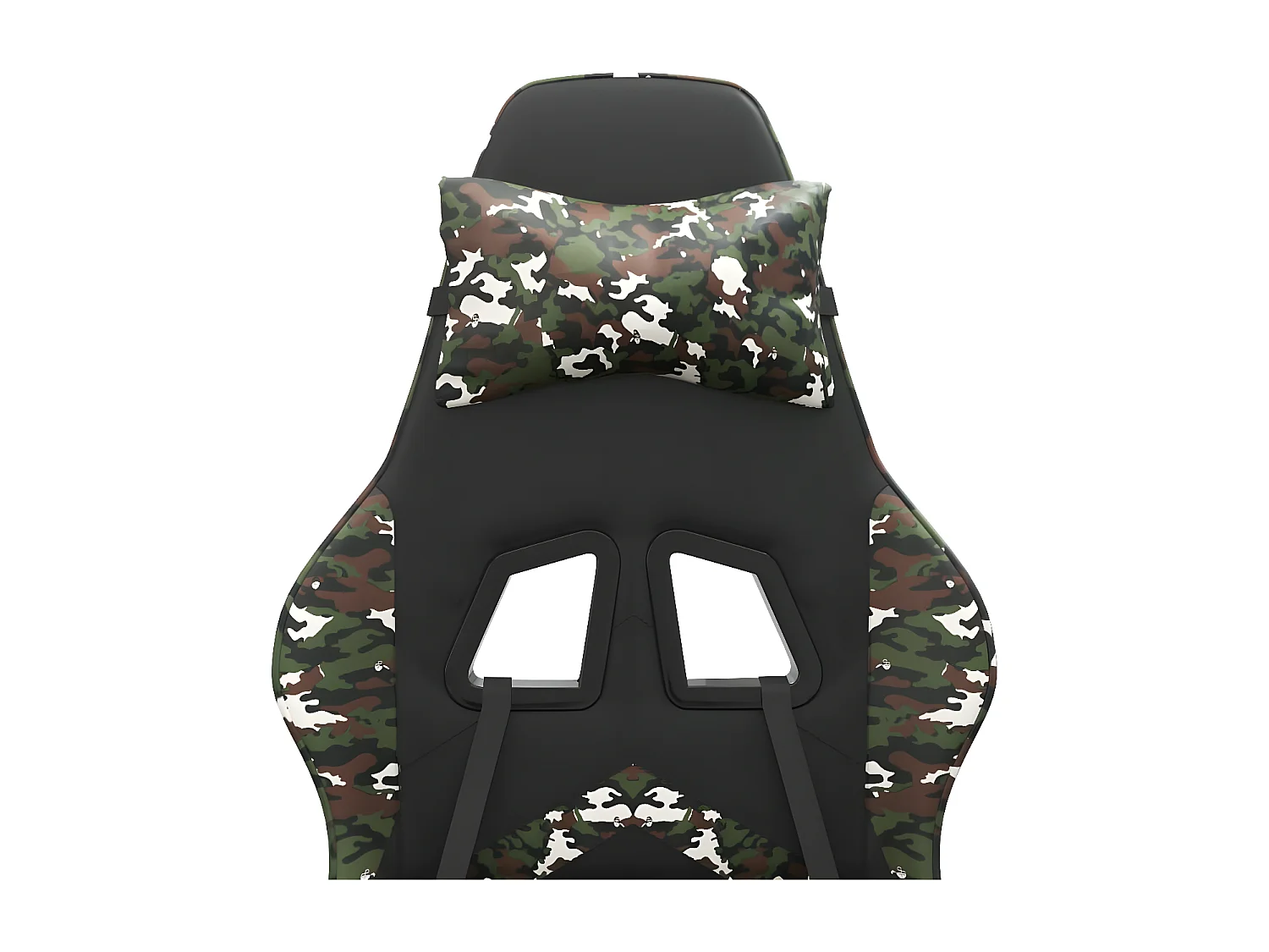 Cadeira gaming giratória + apoio pés couro art. preto/camuflado