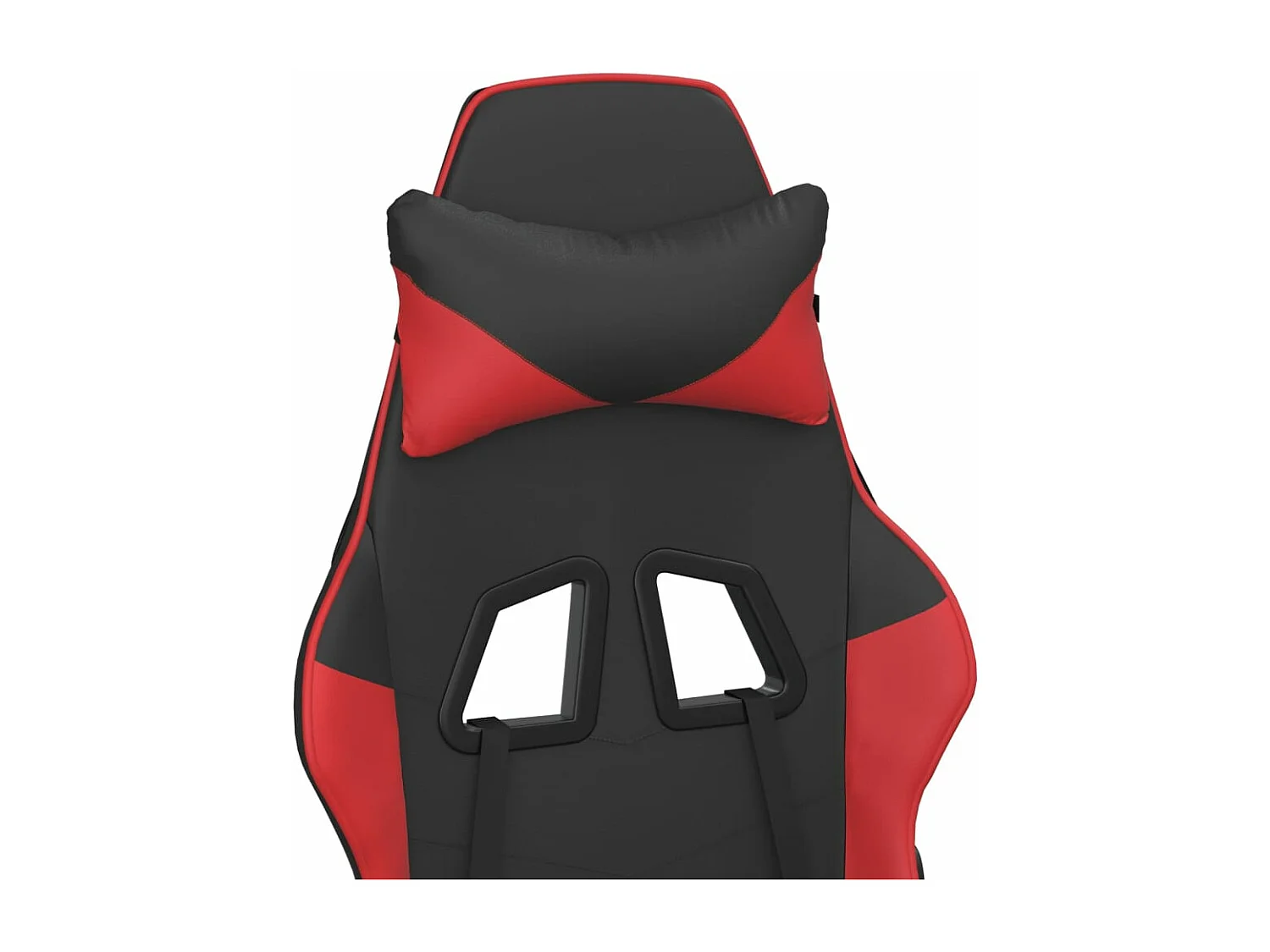 piezas Silla gaming de masaje cuero sintético negro y rojo