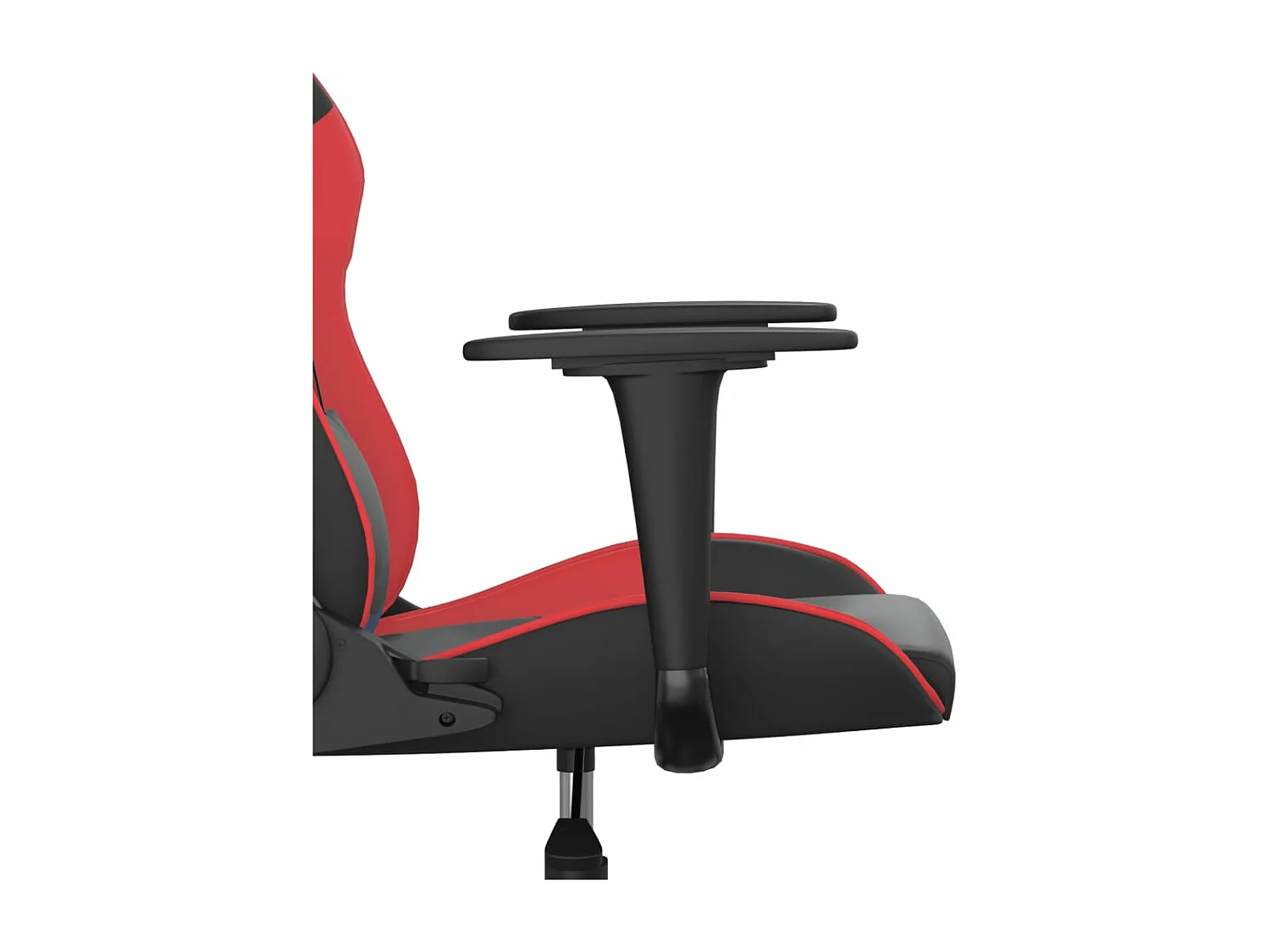 piezas Silla gaming de masaje cuero sintético negro y rojo