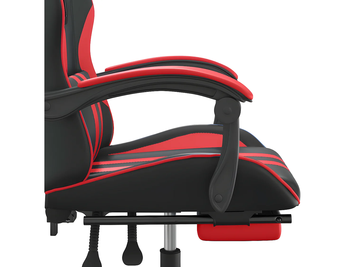 Cadeira gaming giratória c/ apoio couro artific. preto/vermelho