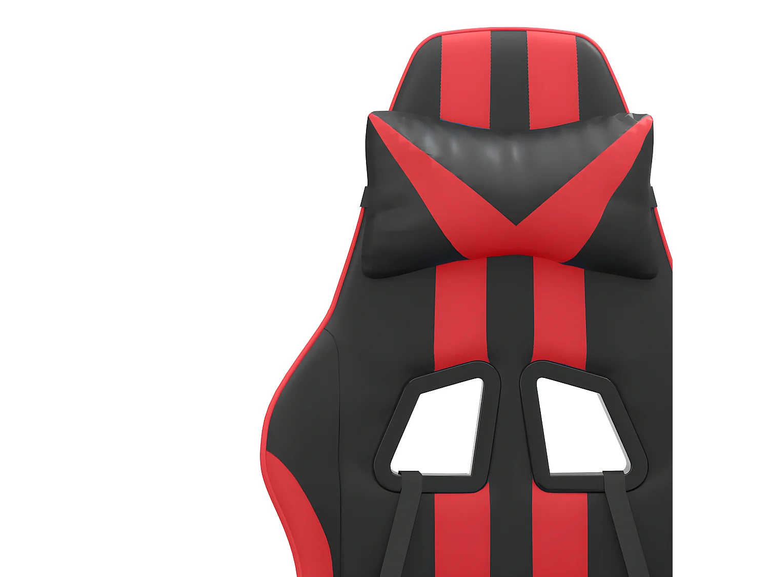 Cadeira gaming giratória c/ apoio couro artific. preto/vermelho