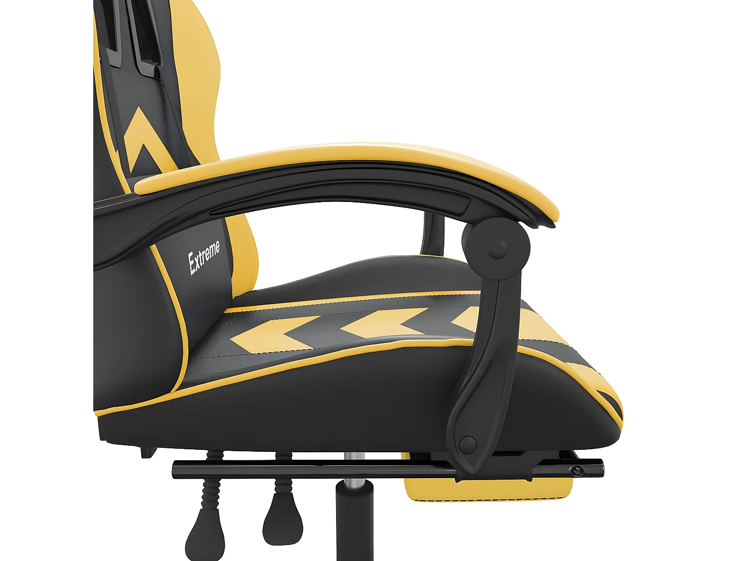 Chaise de jeu avec repose-pied Noir et doré Similicuir