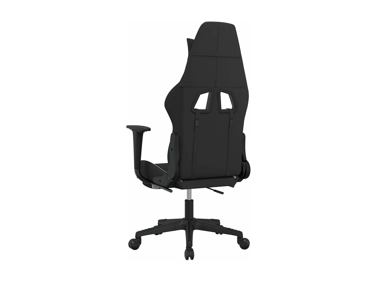 Silla gaming de masaje con reposapiés tela negro y blanco