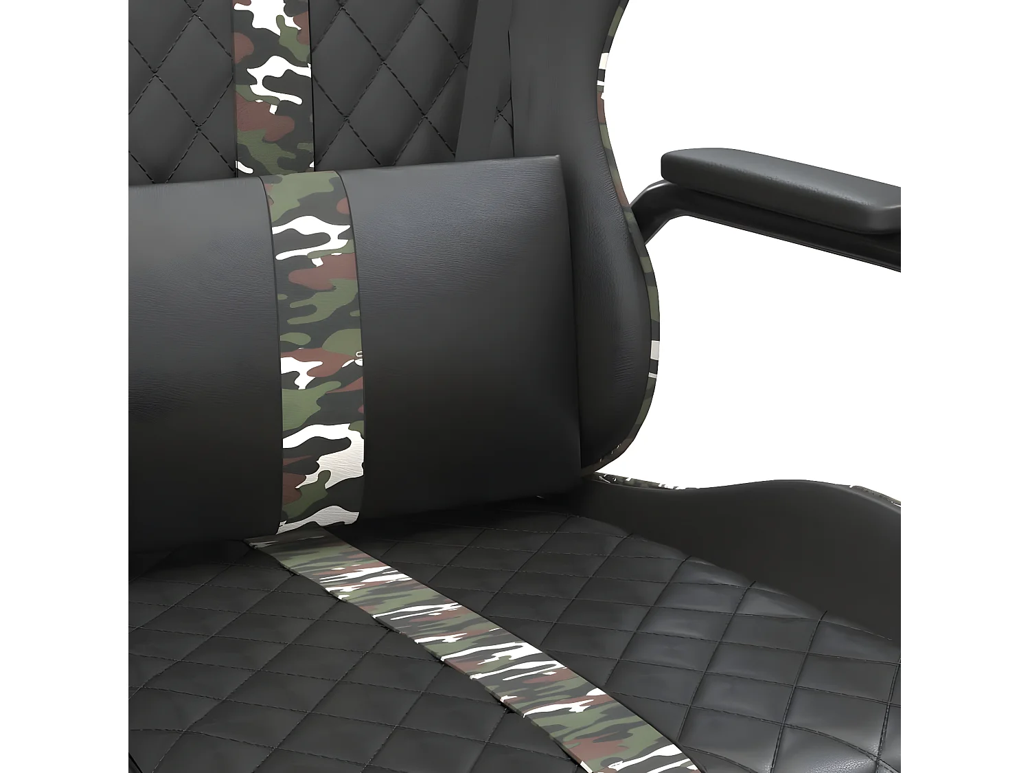 Chaise de jeu de massage camouflage et noir similicuir