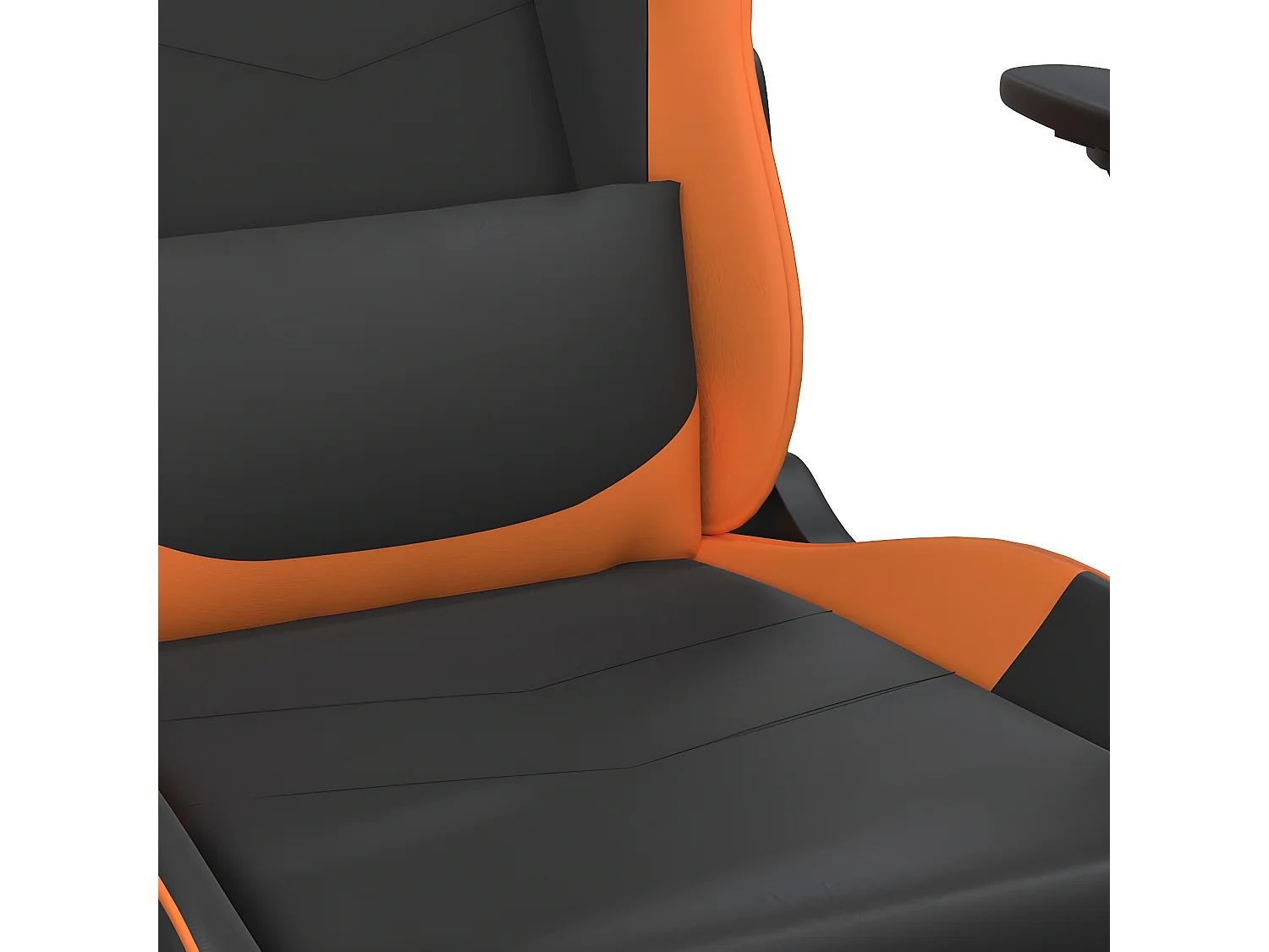Chaise de jeu de massage et repose-pied Noir&Orange Similicuir