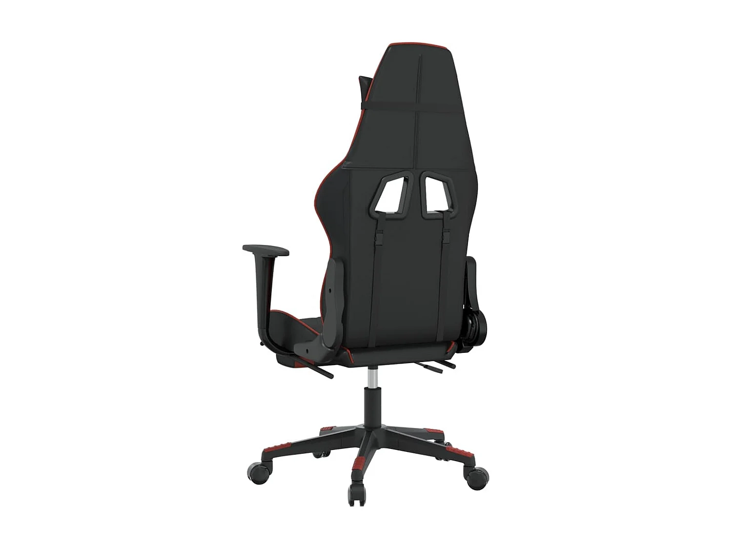 Cadeira gaming massagem + apoio pés couro artif. preto/vermelho