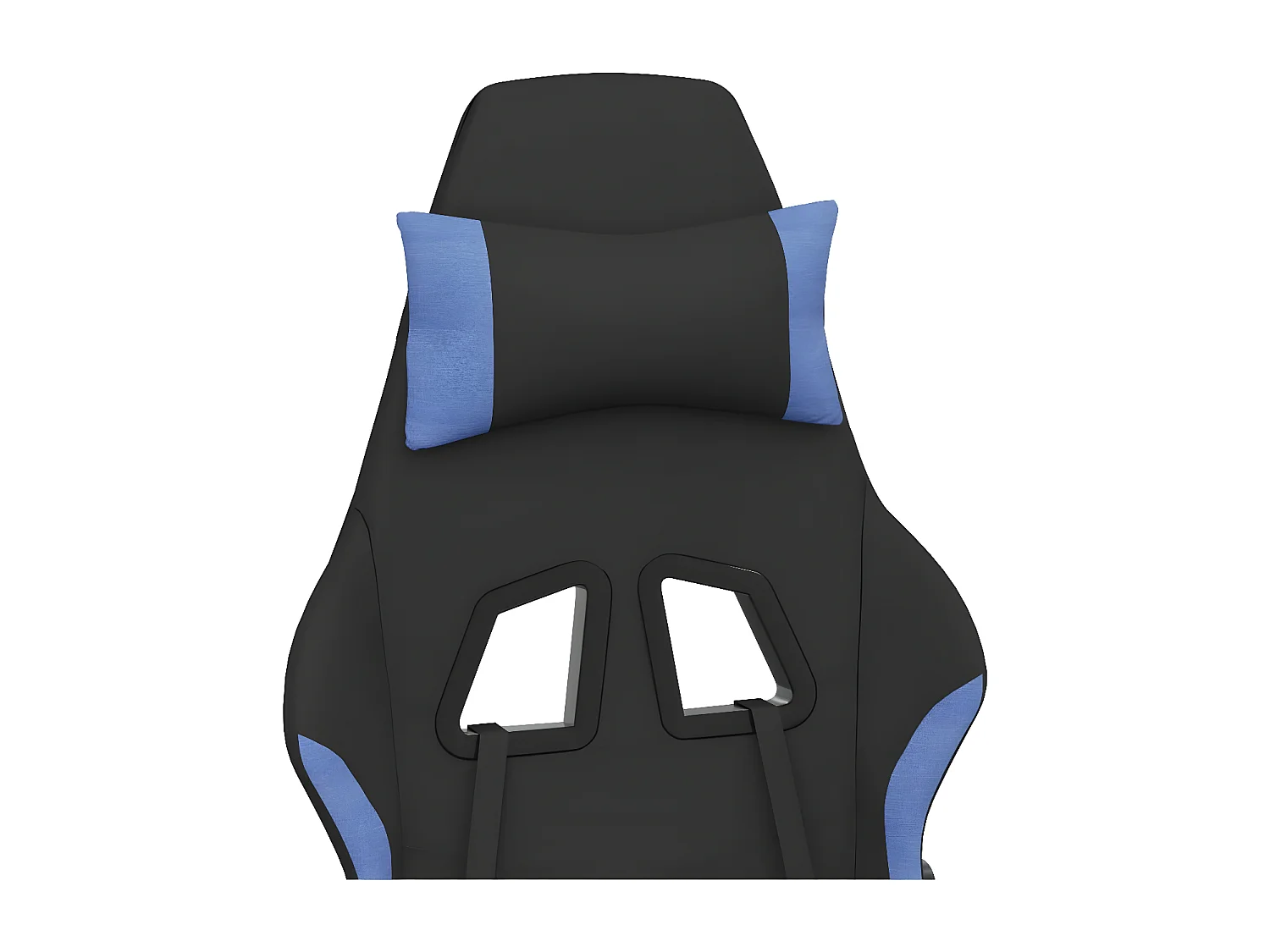 Gamestoel met voetensteun stof zwart en blauw