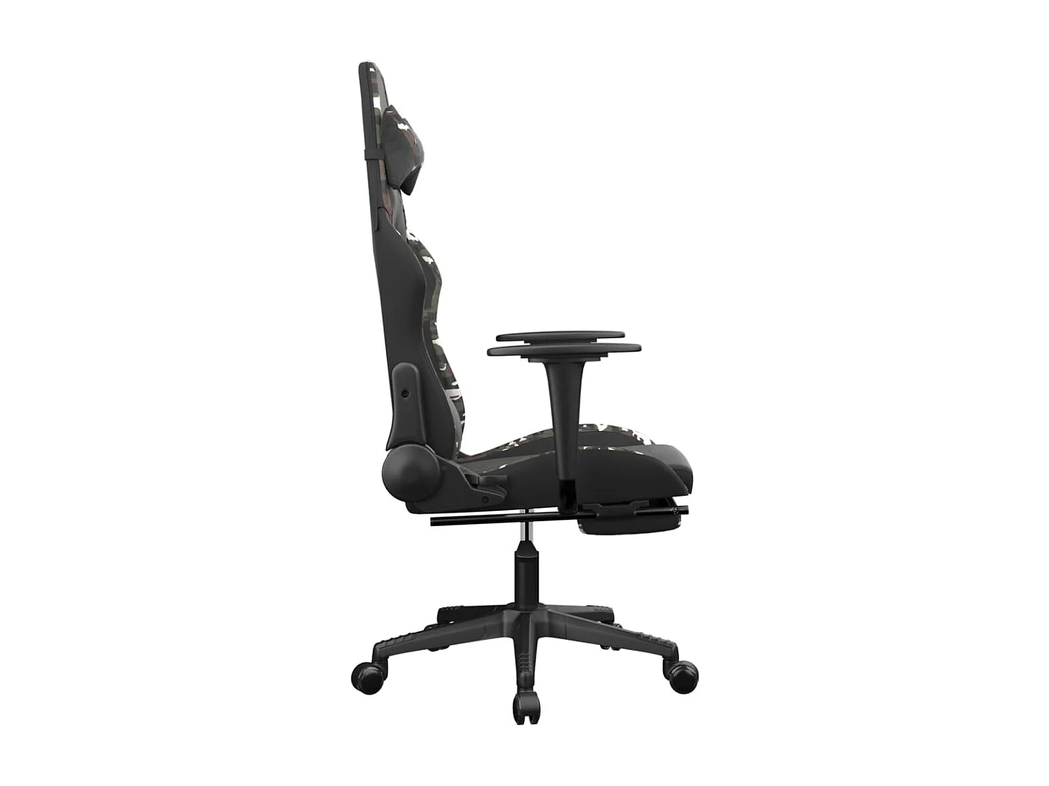 Silla gaming masaje reposapiés cuero sintético negro camuflaje