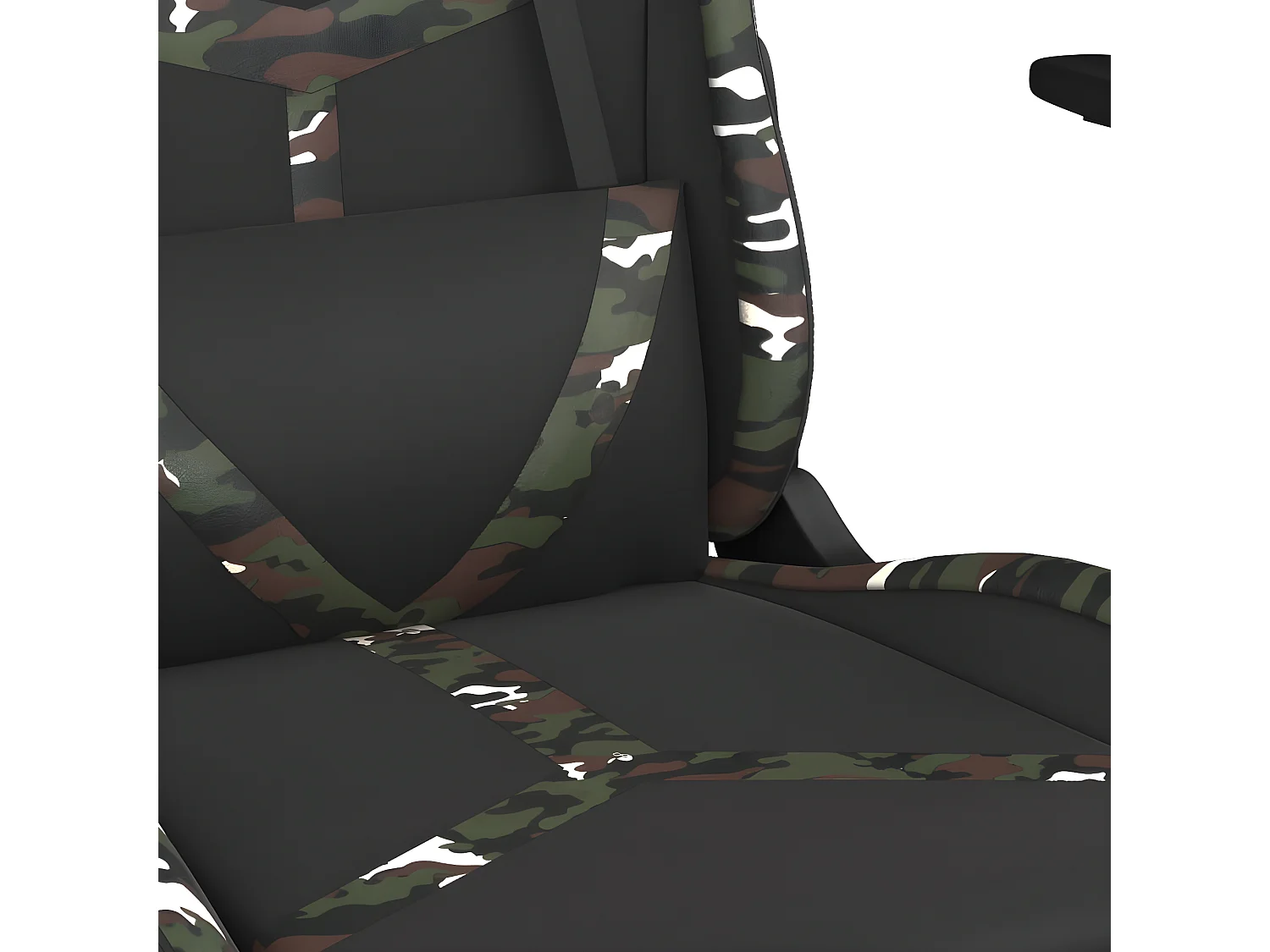 Silla gaming masaje reposapiés cuero sintético negro camuflaje
