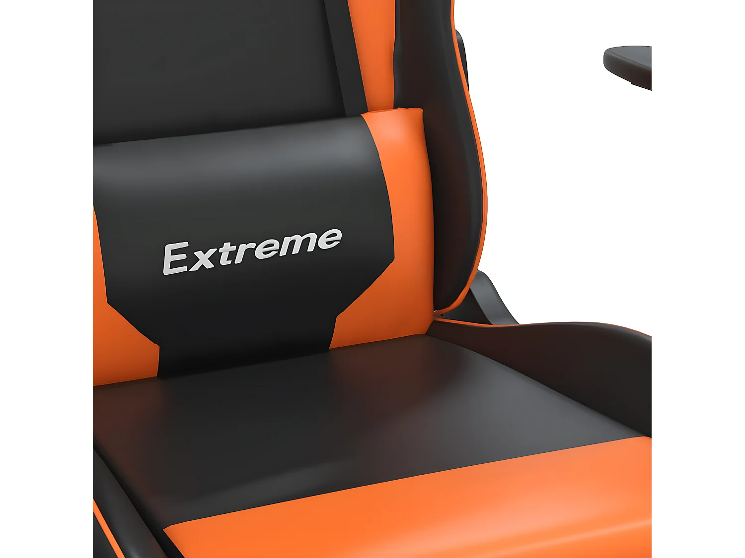 Chaise de jeu de massage et repose-pied Noir orange Similicuir