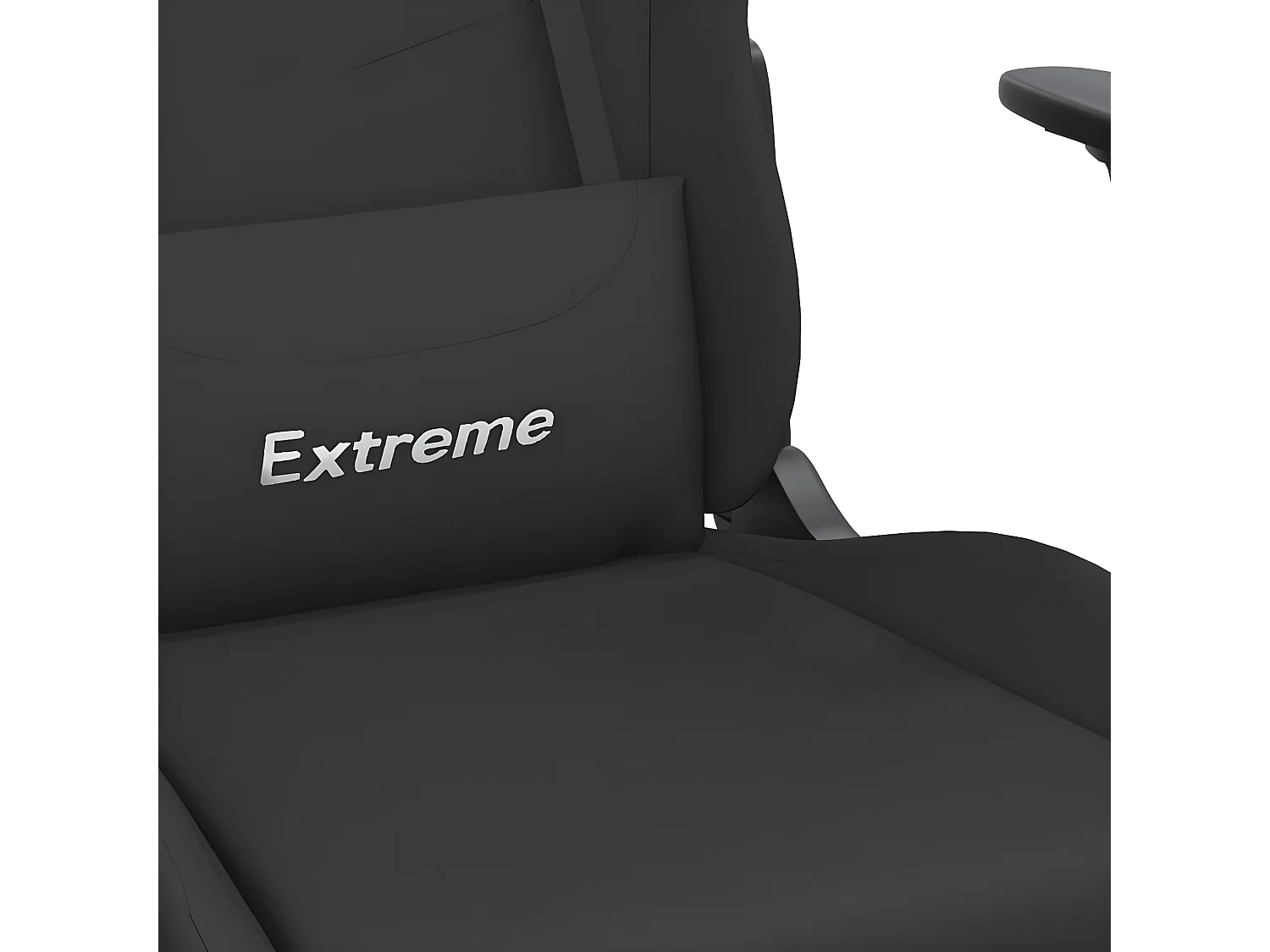 Cadeira de gaming com apoio para os pés tecido preto