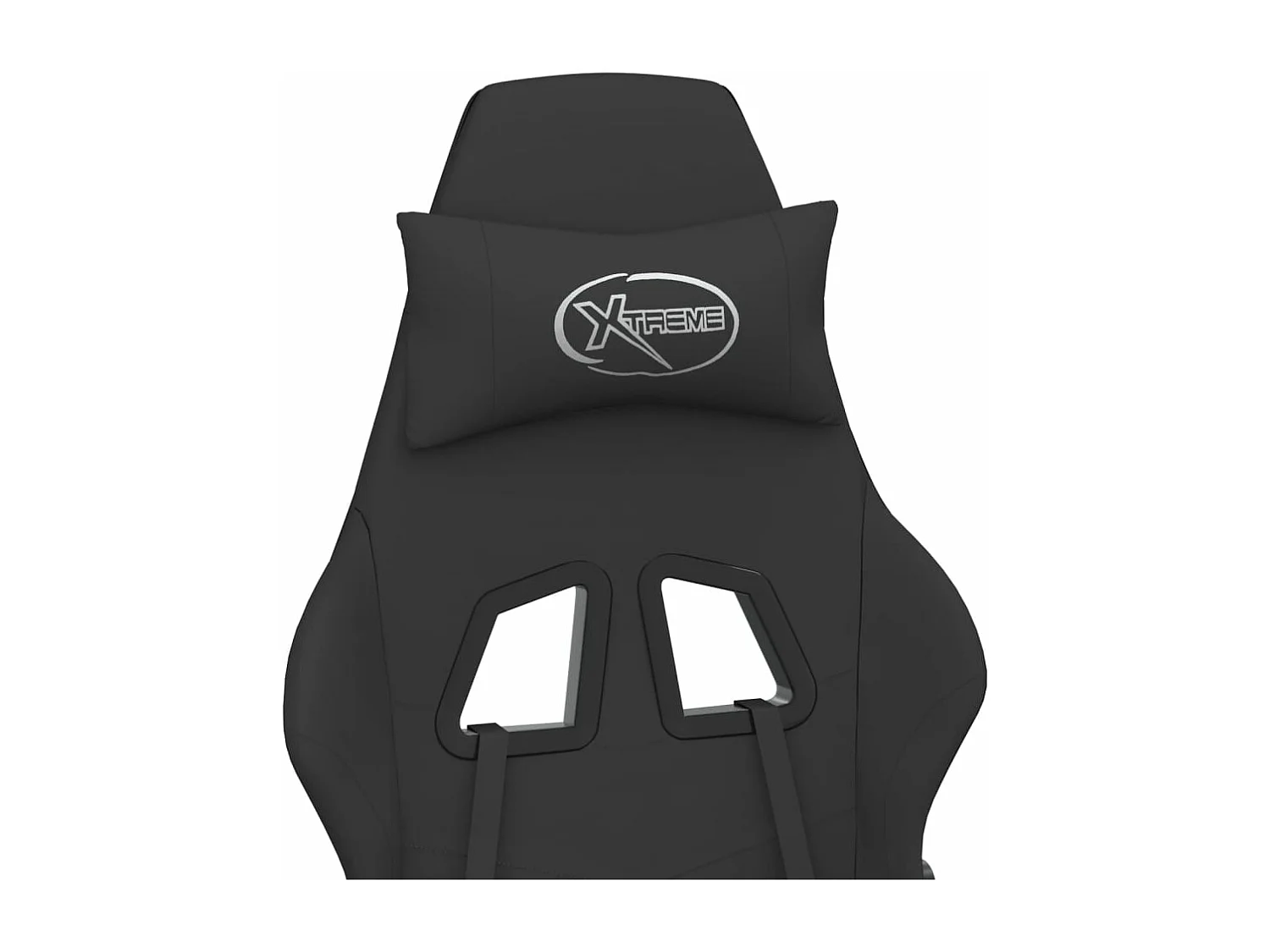 Cadeira de gaming com apoio para os pés tecido preto