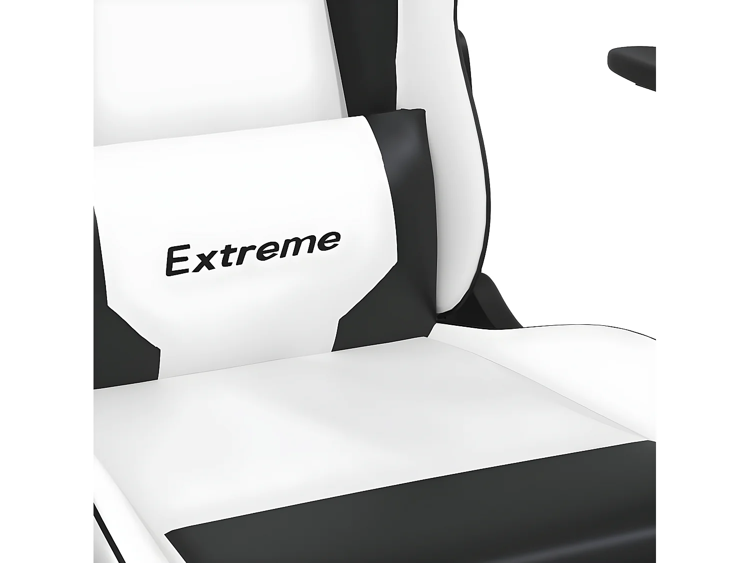 Chaise de jeu de massage avec repose-pied Blanc noir Similicuir