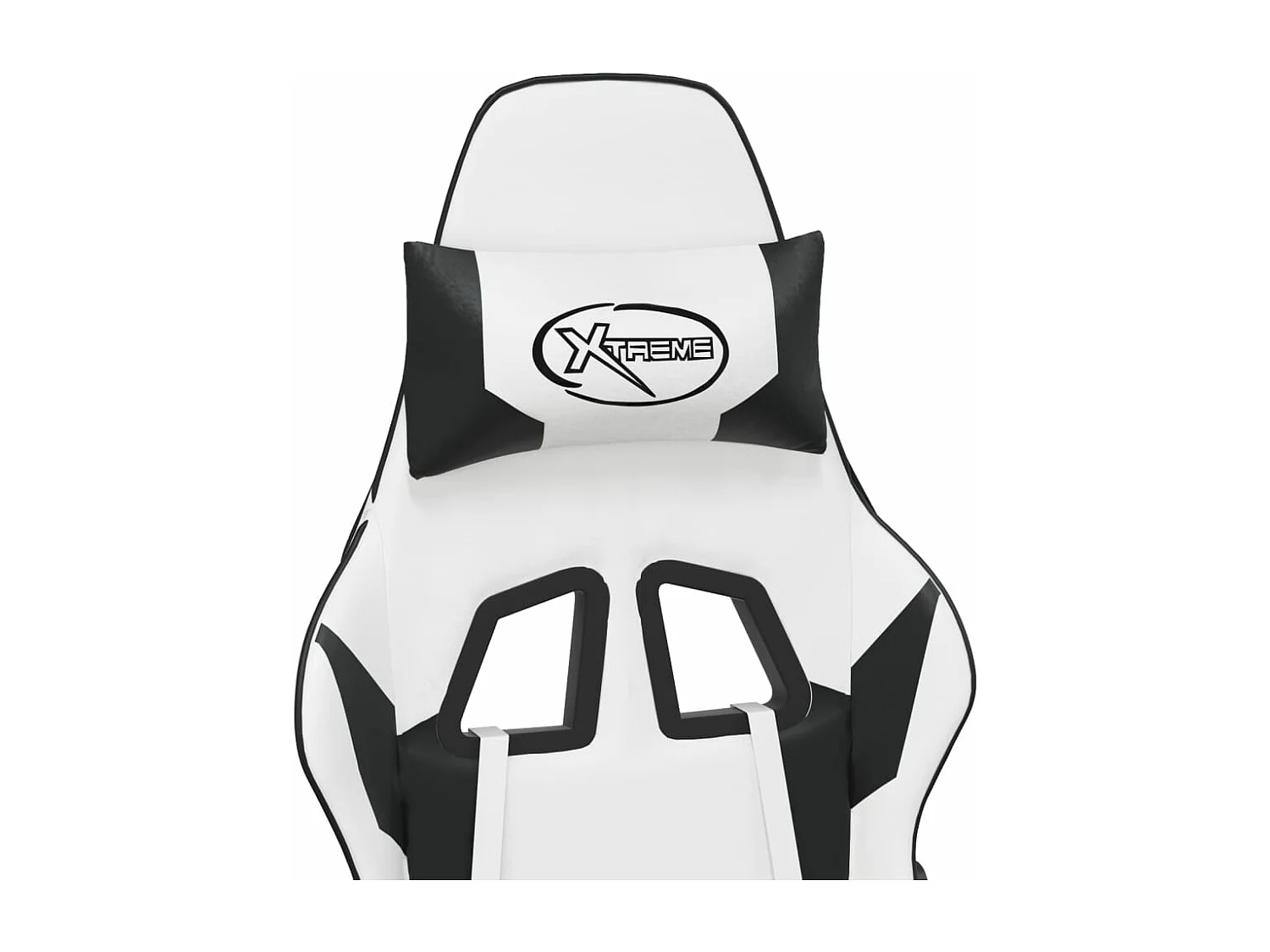 Chaise de jeu de massage avec repose-pied Blanc noir Similicuir