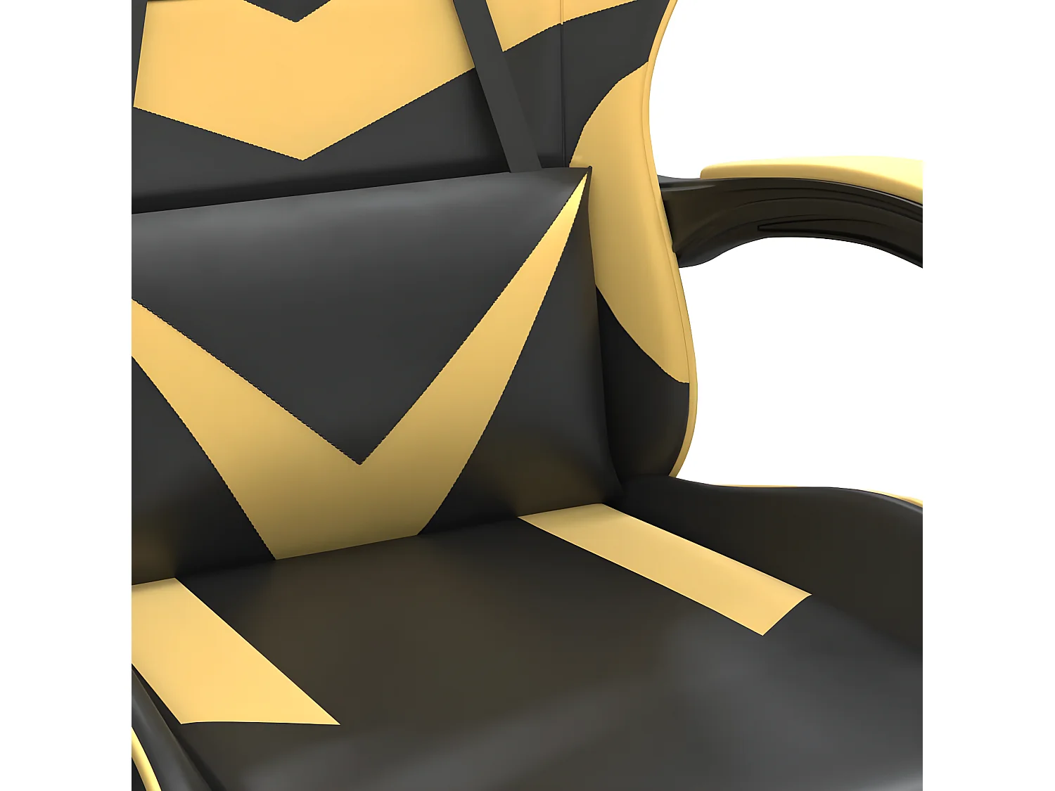 Cadeira gaming couro artificial preto e dourado