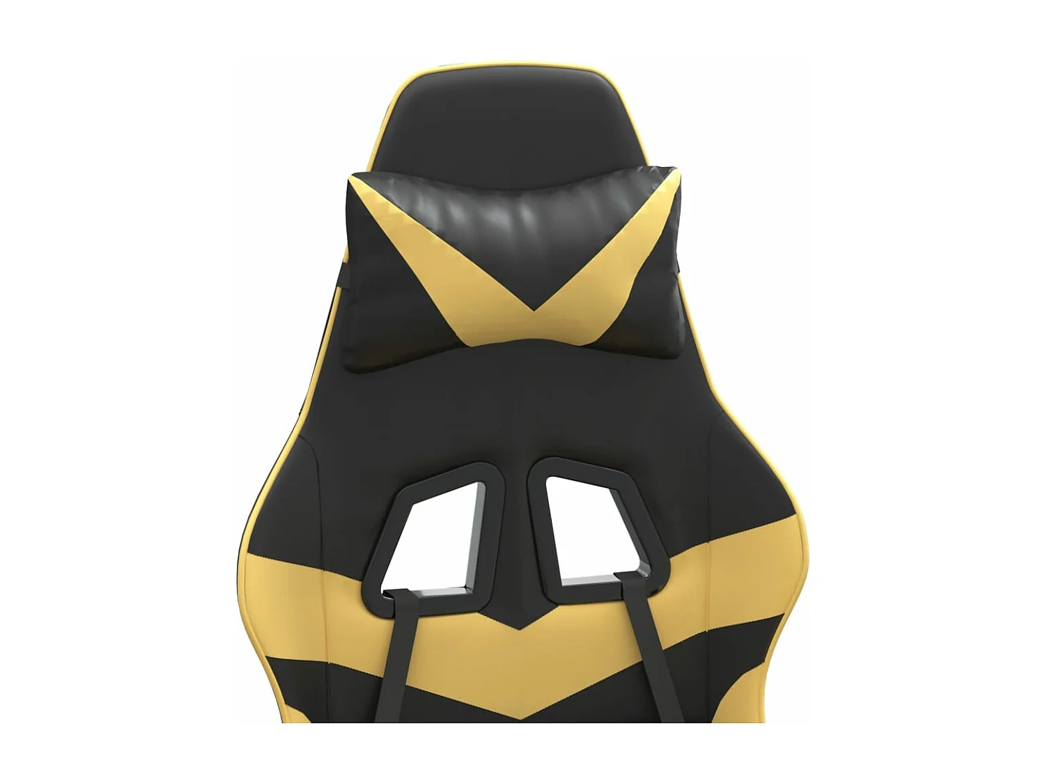 Cadeira gaming couro artificial preto e dourado