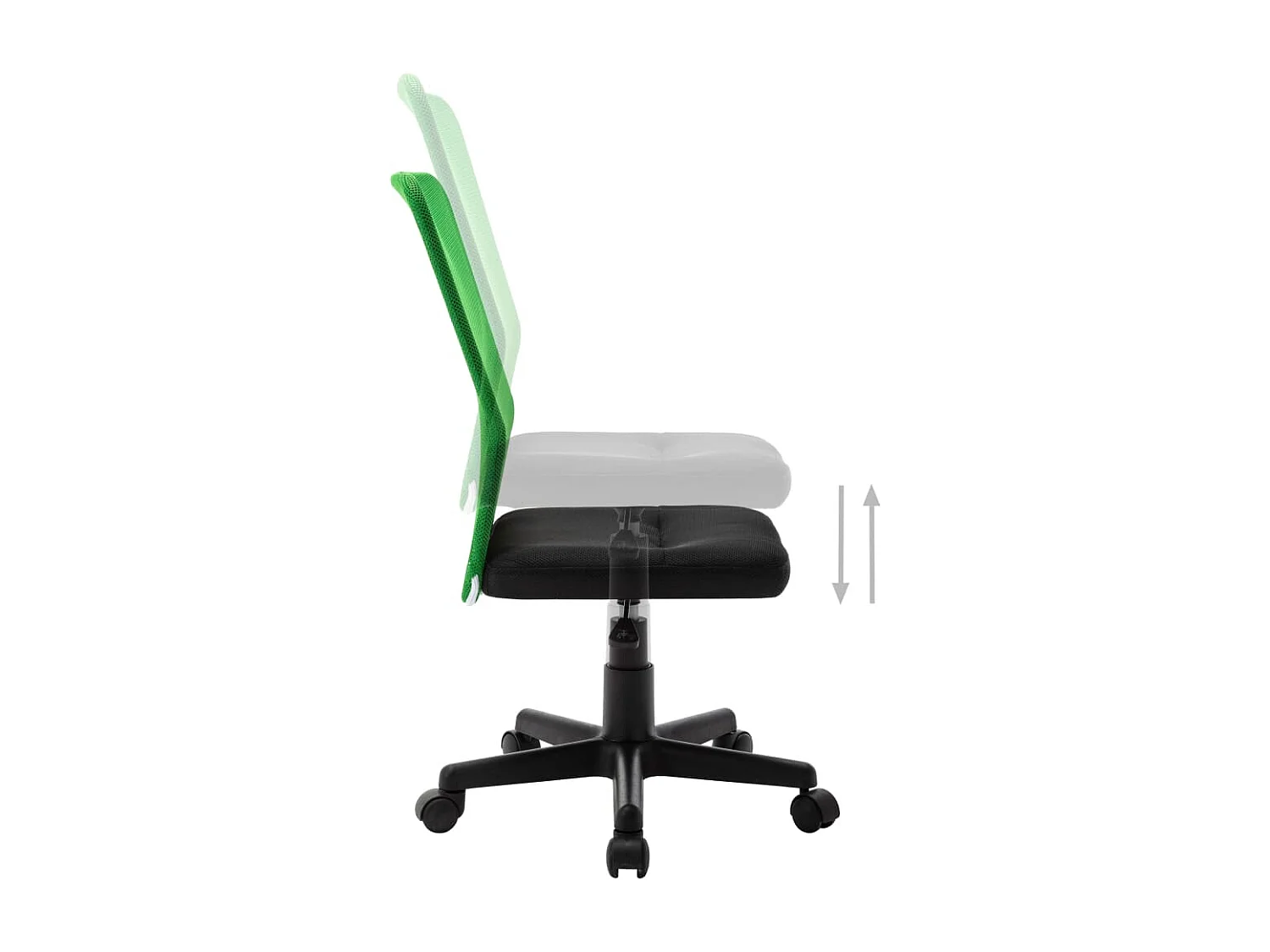 Chaise de bureau Noir et vert 44x52x100 cm Tissu en maille