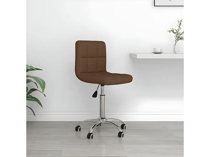 Chaise pivotante de bureau Marron Tissu