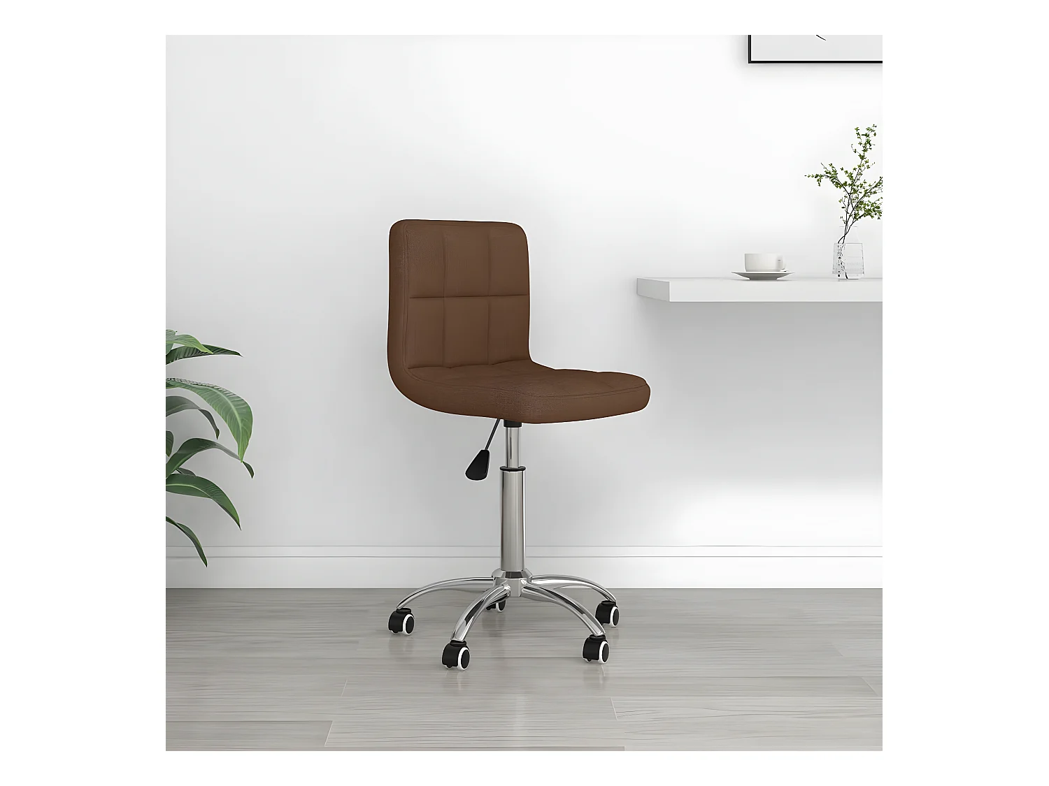 Chaise pivotante de bureau Marron Tissu
