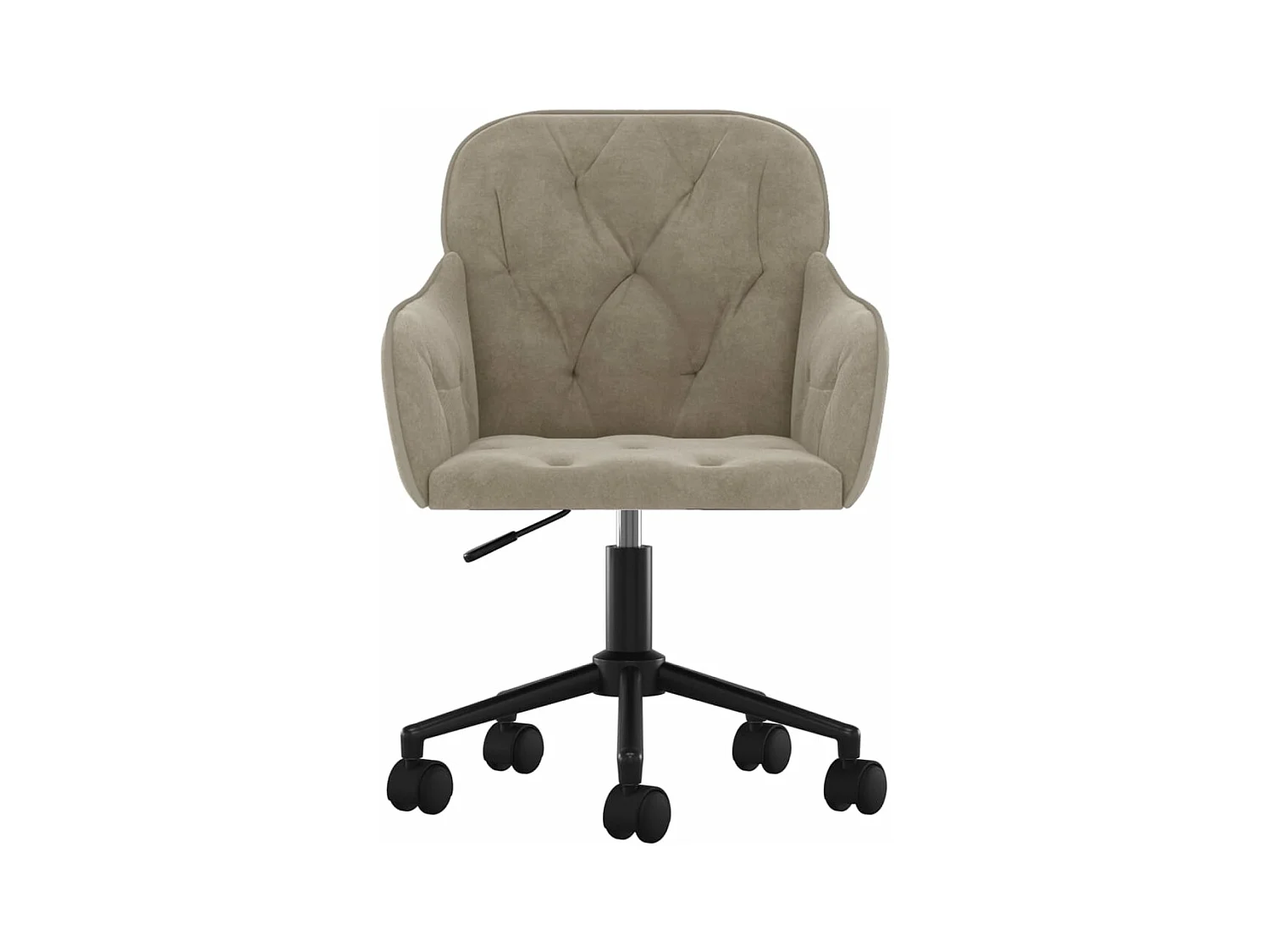Chaise pivotante de bureau Gris clair Velours