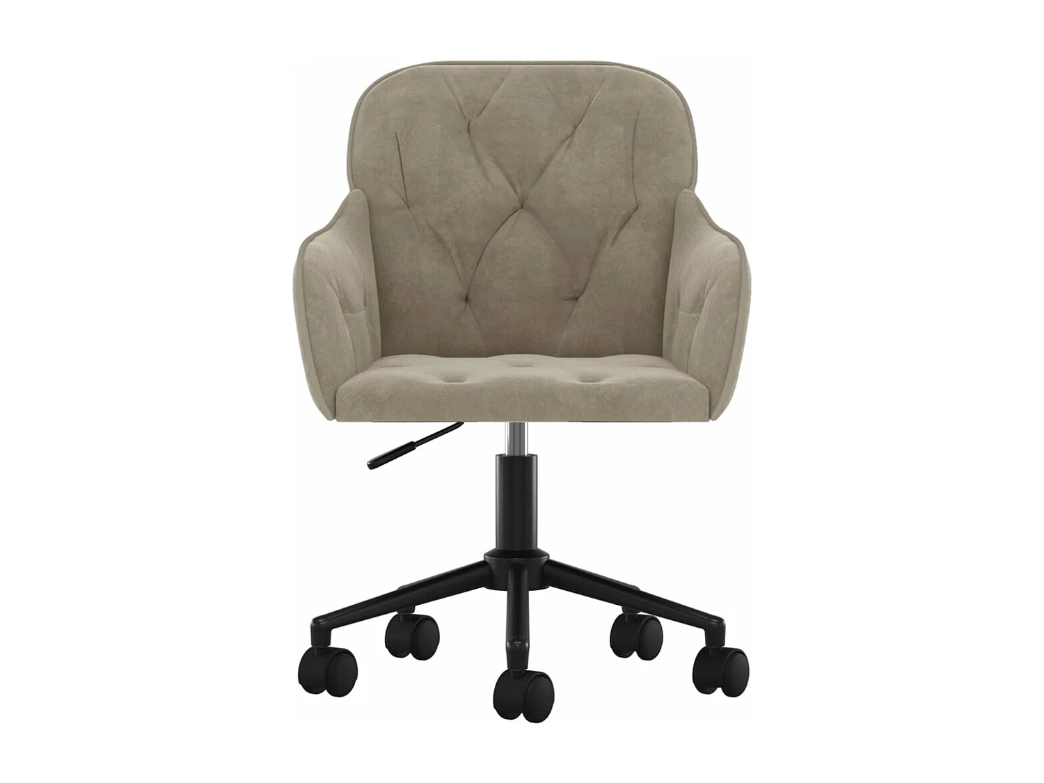 Chaise pivotante de bureau Gris clair Velours
