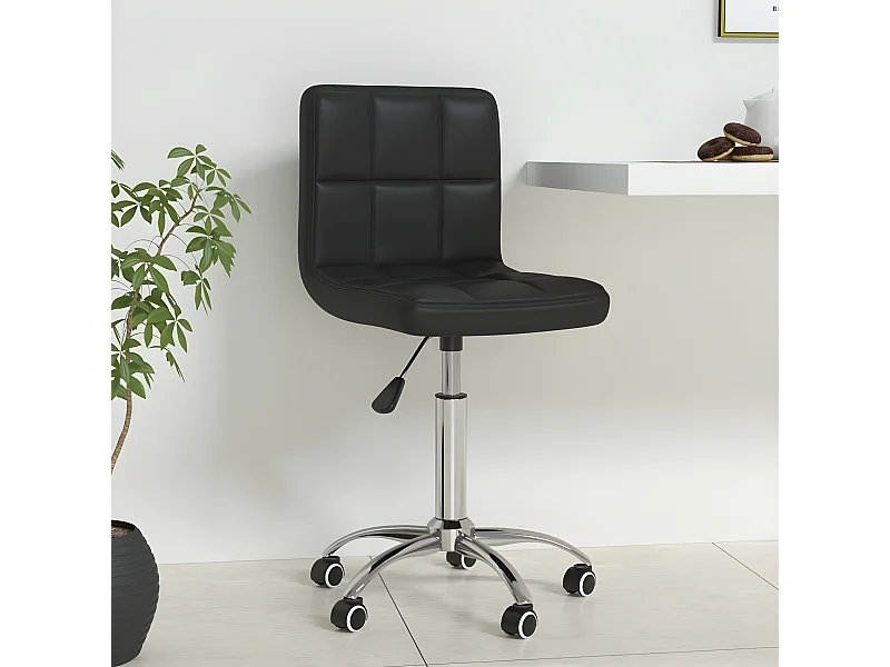 Chaise de bureau pivotante Noir Similicuir