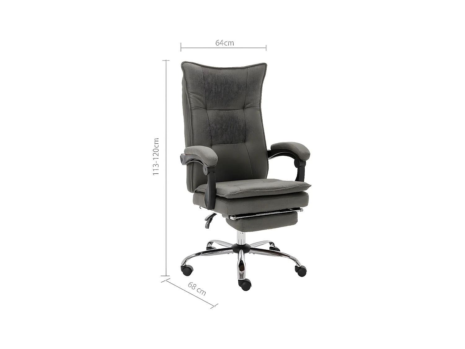 Chaise de bureau Gris Tissu