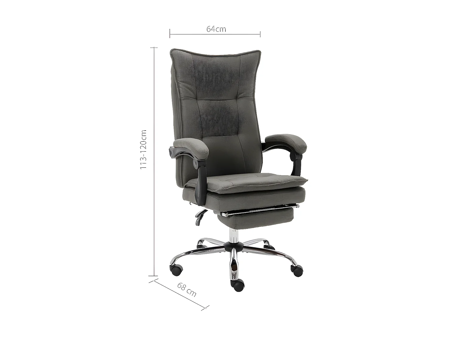 Chaise de bureau Gris Tissu