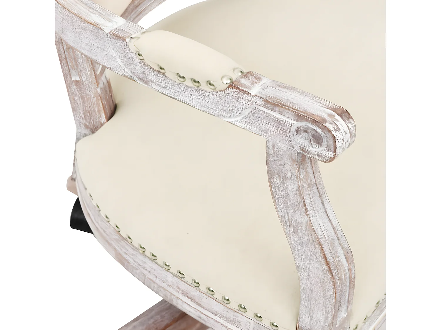 Chaise pivotante de bureau beige lin