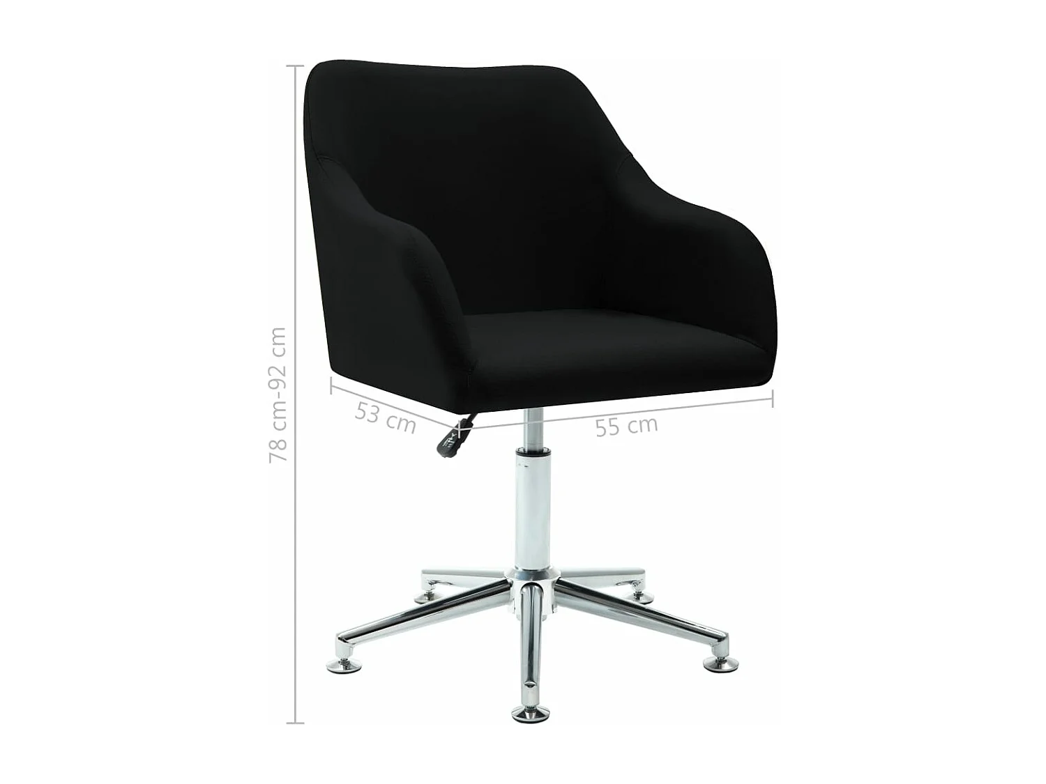 Silla de oficina giratoria de tela negra