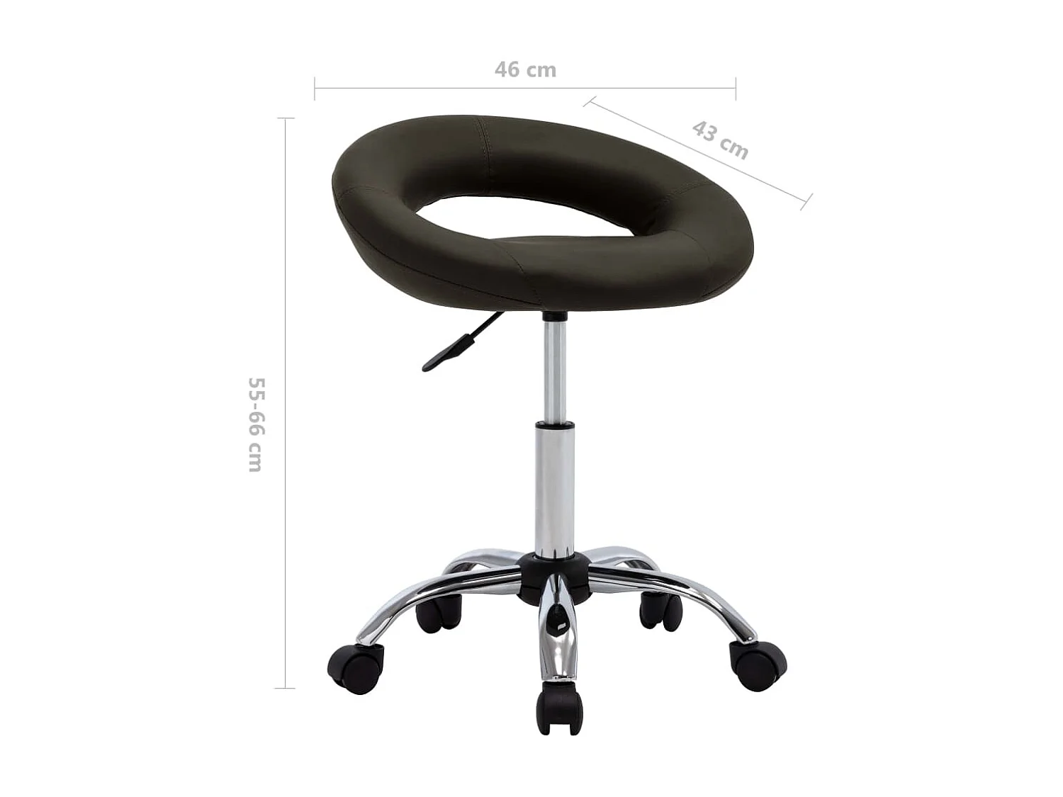 Chaise de travail roulante Marron Similicuir