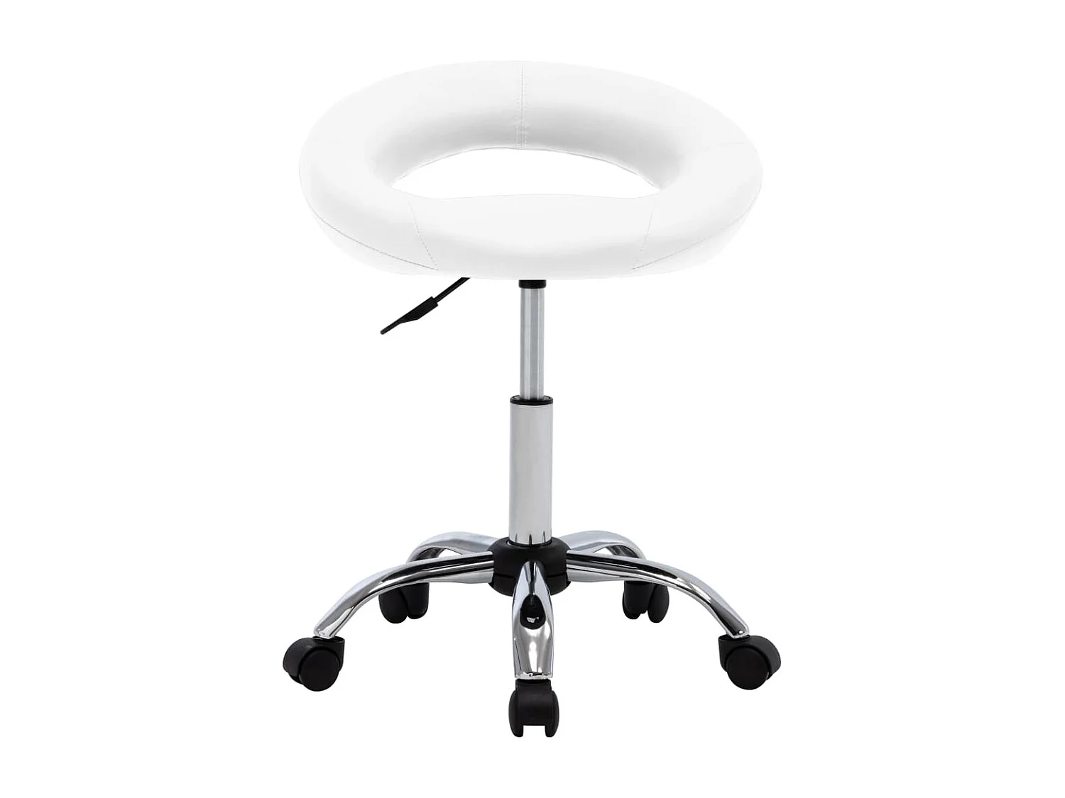 Cadeira de trabalho com rodas couro artificial branco