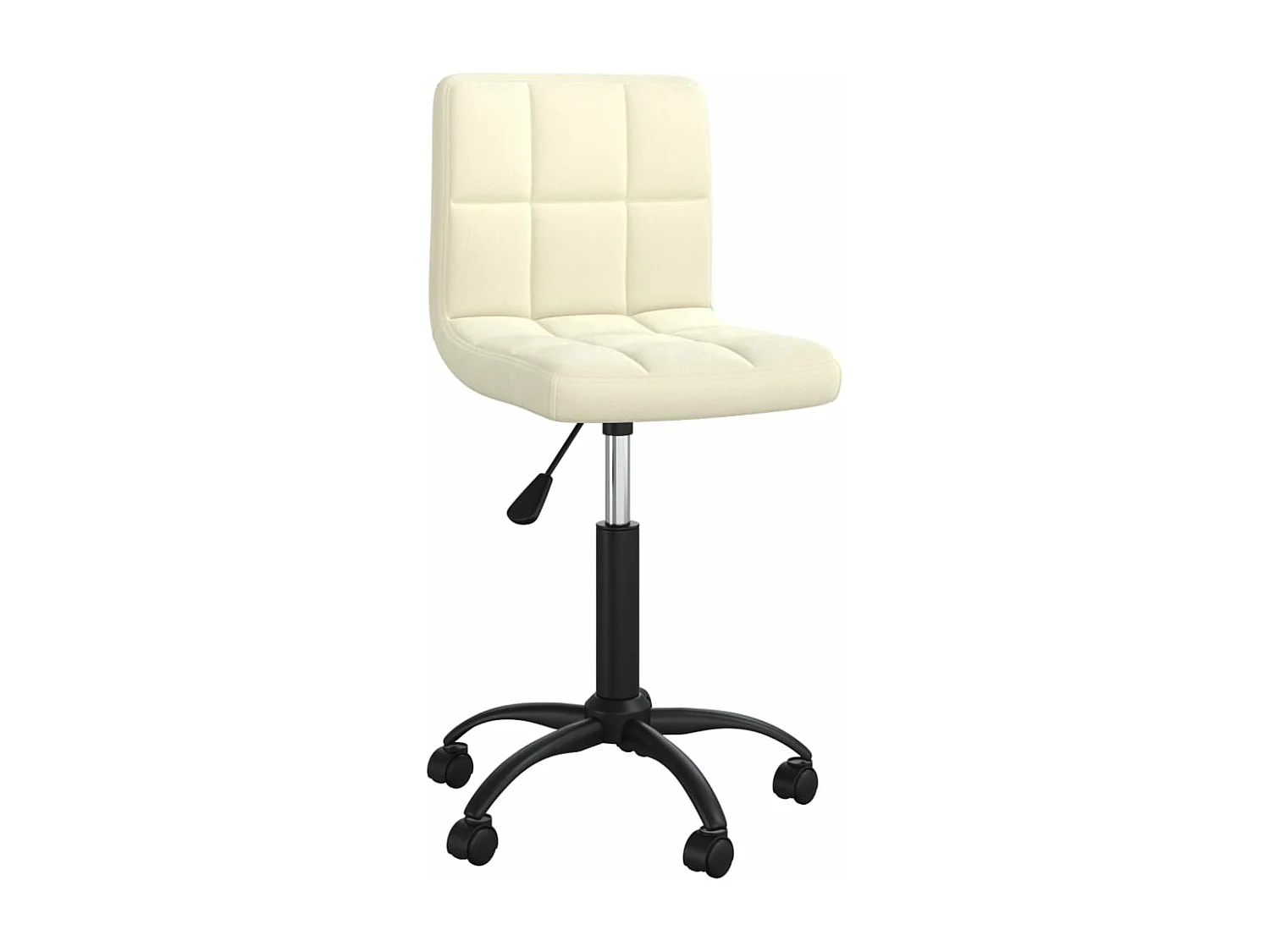 Silla de oficina giratoria de terciopelo crema