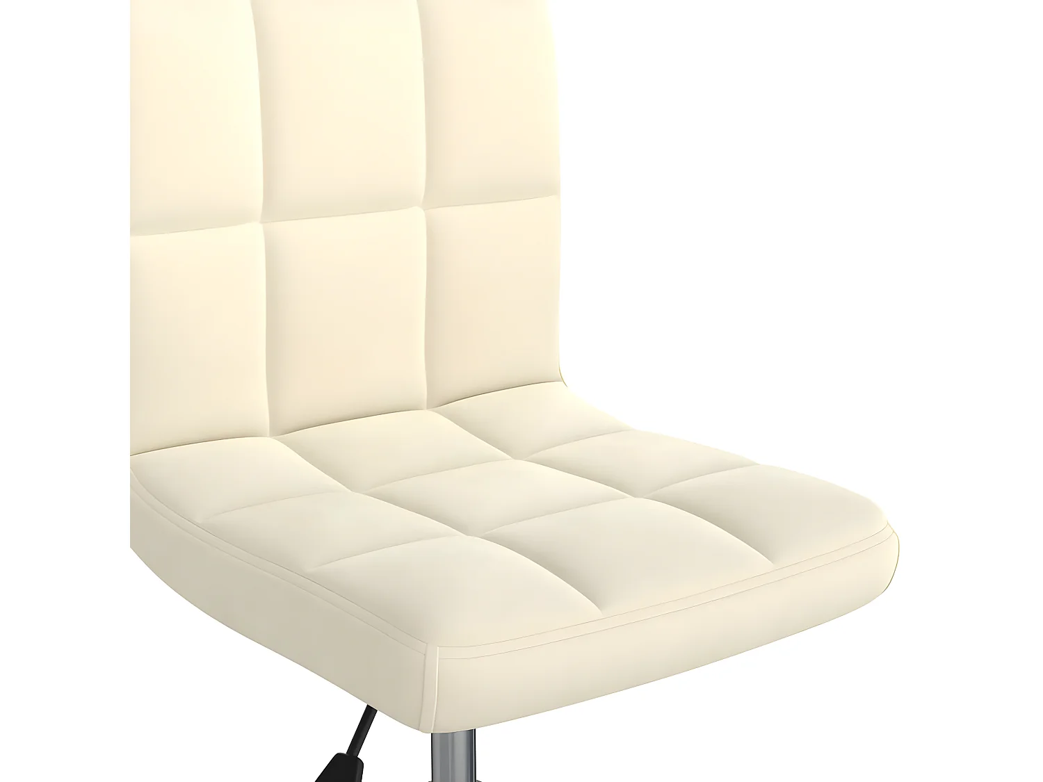 Silla de oficina giratoria de terciopelo crema