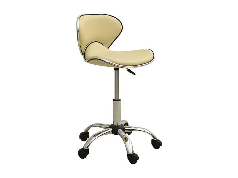 Cadeira de escritório couro artificial cor creme