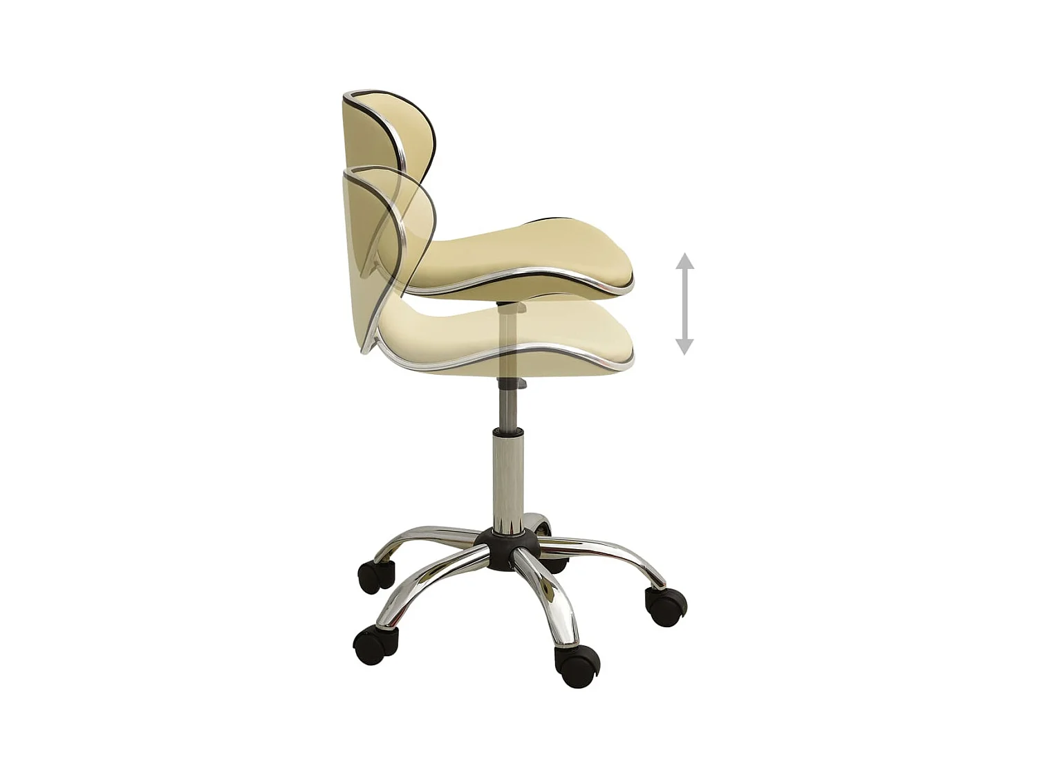 Chaise de bureau Crème Similicuir