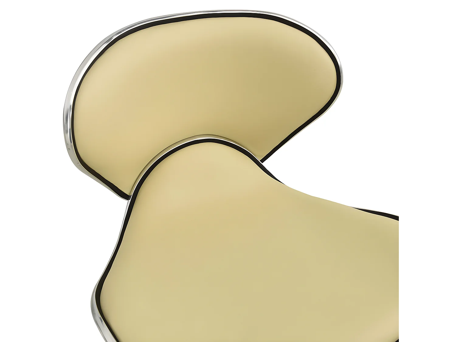 Silla de oficina de cuero sintético crema