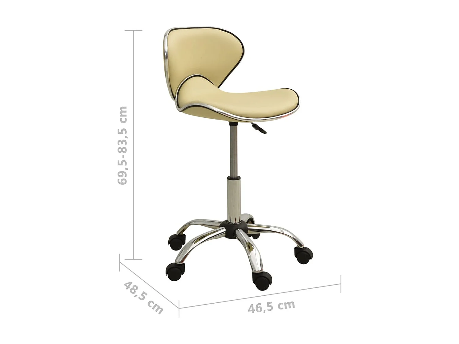 Silla de oficina de cuero sintético crema