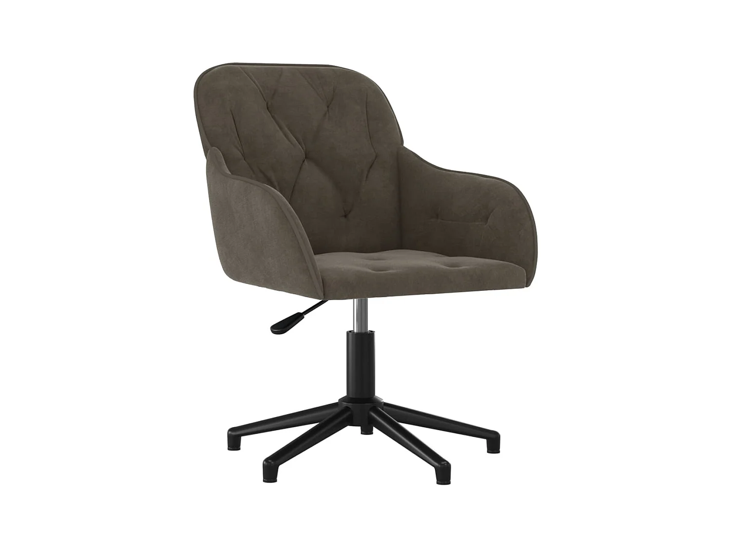 Chaise pivotante de bureau Gris foncé Velours
