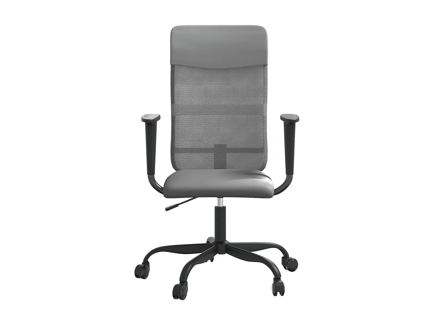 Cadeira de escritório tecido de malha e couro artificial cinza