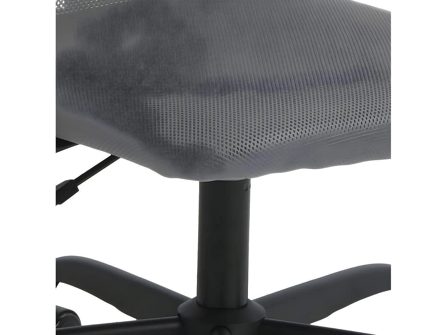 Cadeira de escritório tecido de malha e couro artificial cinza